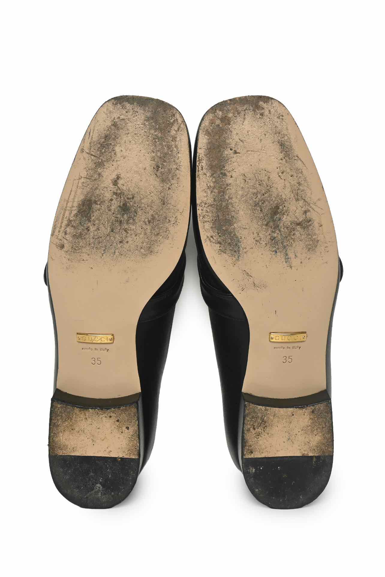 Gucci Size 35 Leather GG Marmont Loafers - Image 8