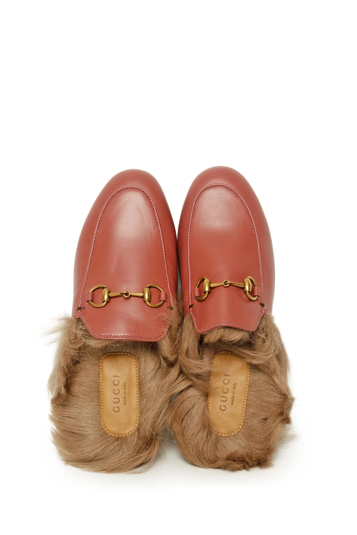Gucci Size 35 Princetown Genuine Shearling Loafer Mules - Image 4