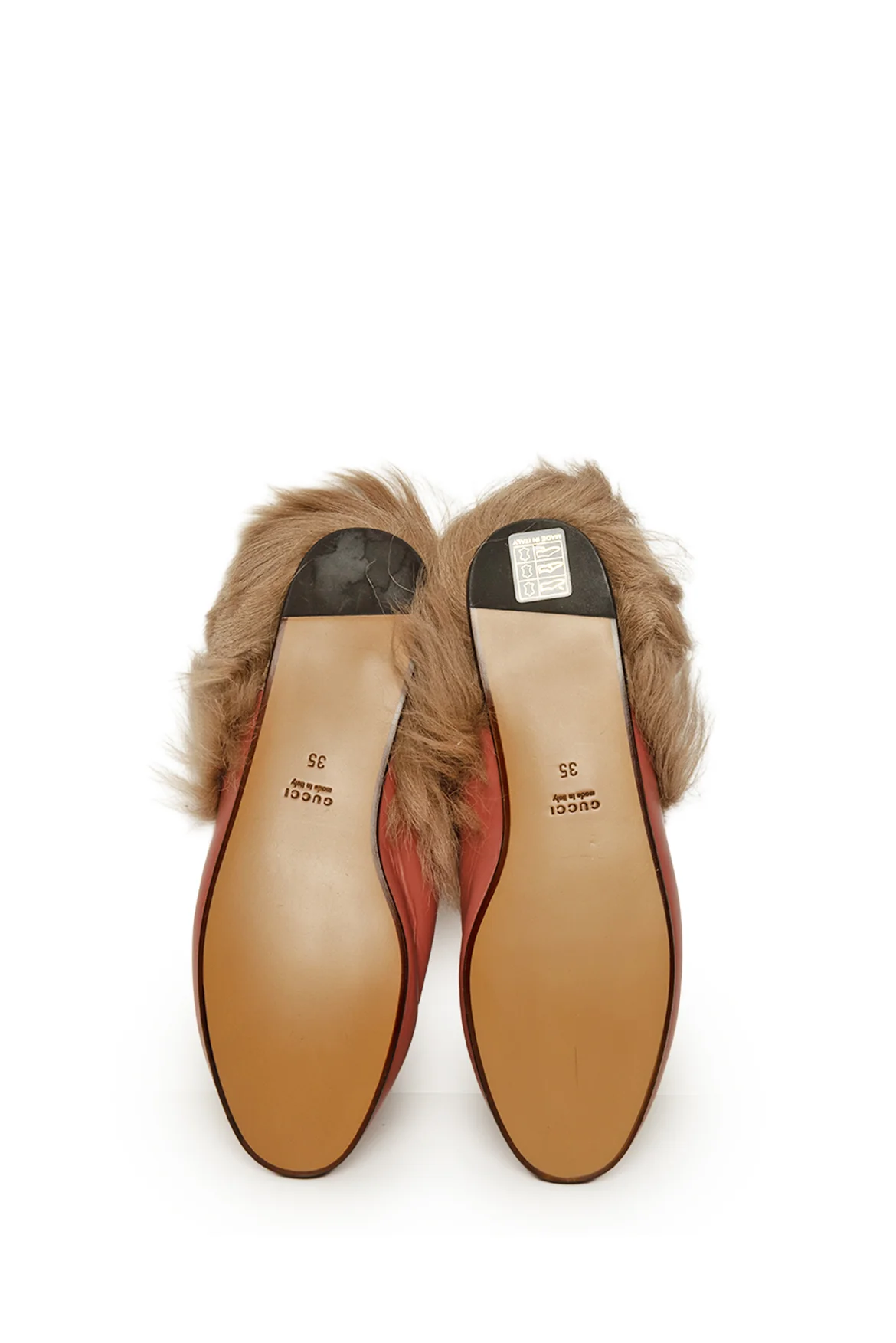 Gucci Size 35 Princetown Genuine Shearling Loafer Mules - Image 5