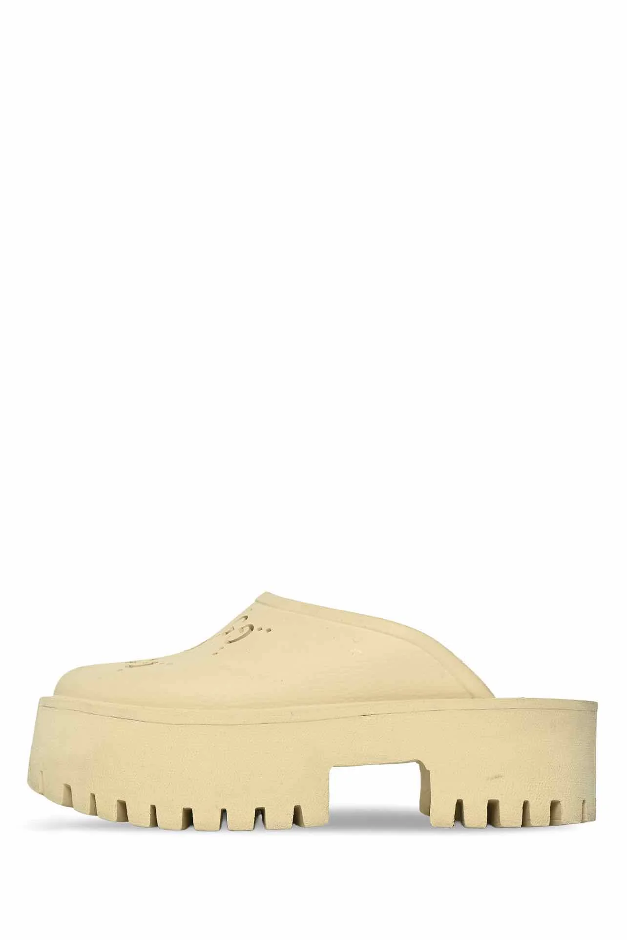 Gucci Size 35 Rubber Monogram GG Platform Slides - Image 3