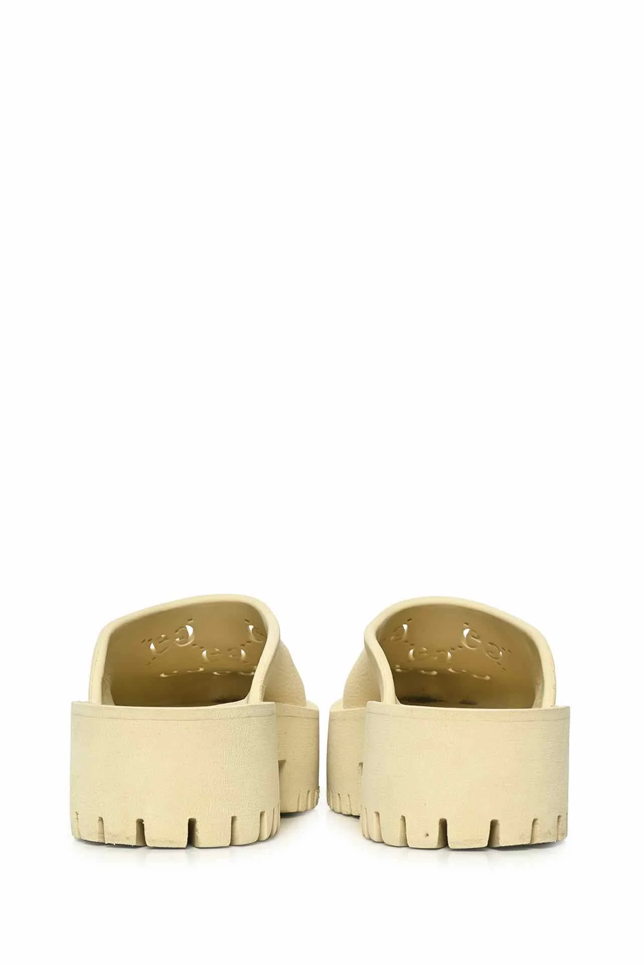 Gucci Size 35 Rubber Monogram GG Platform Slides - Image 4