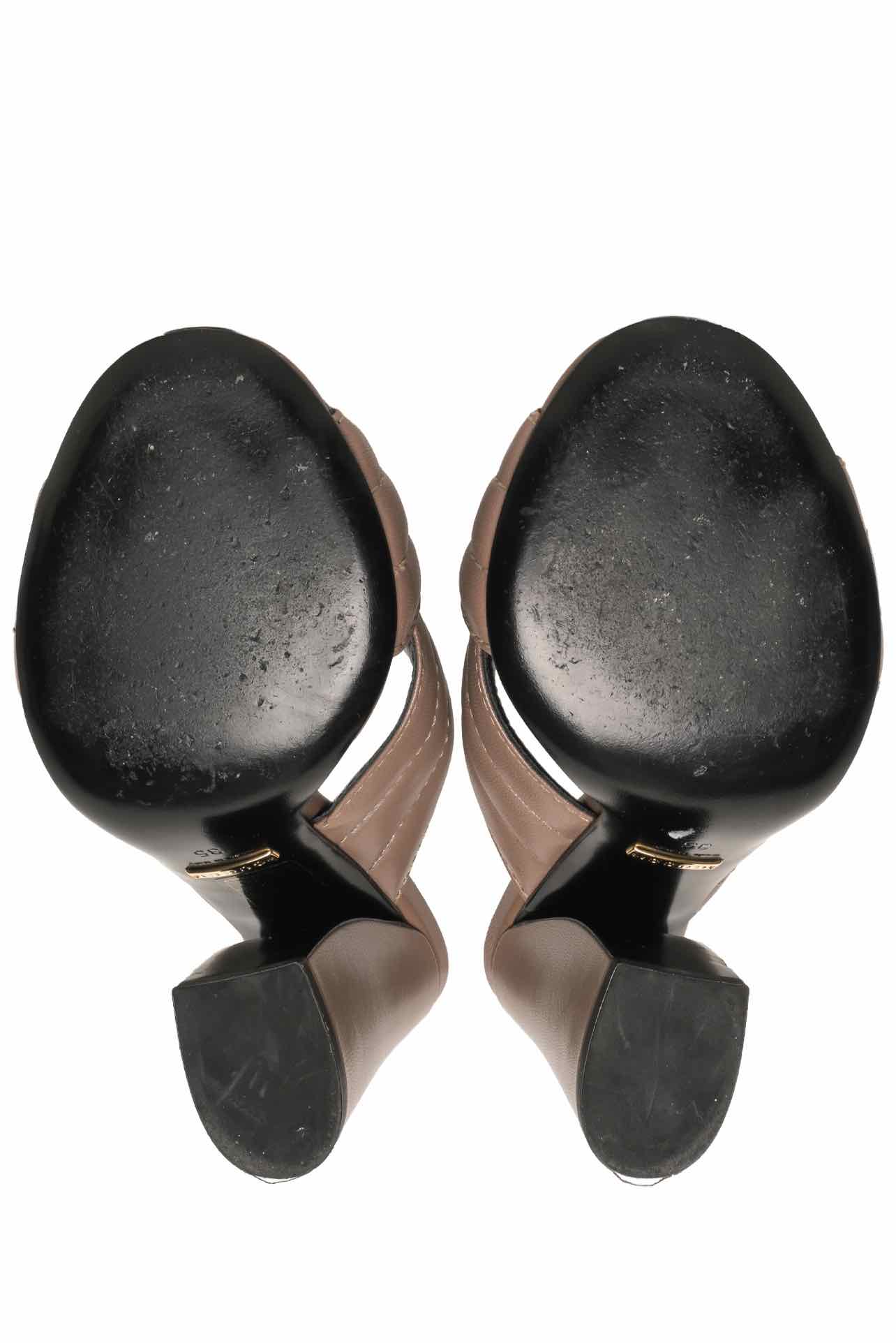 Gucci Size 35 Webby Crossover Heel Sandals - Image 5