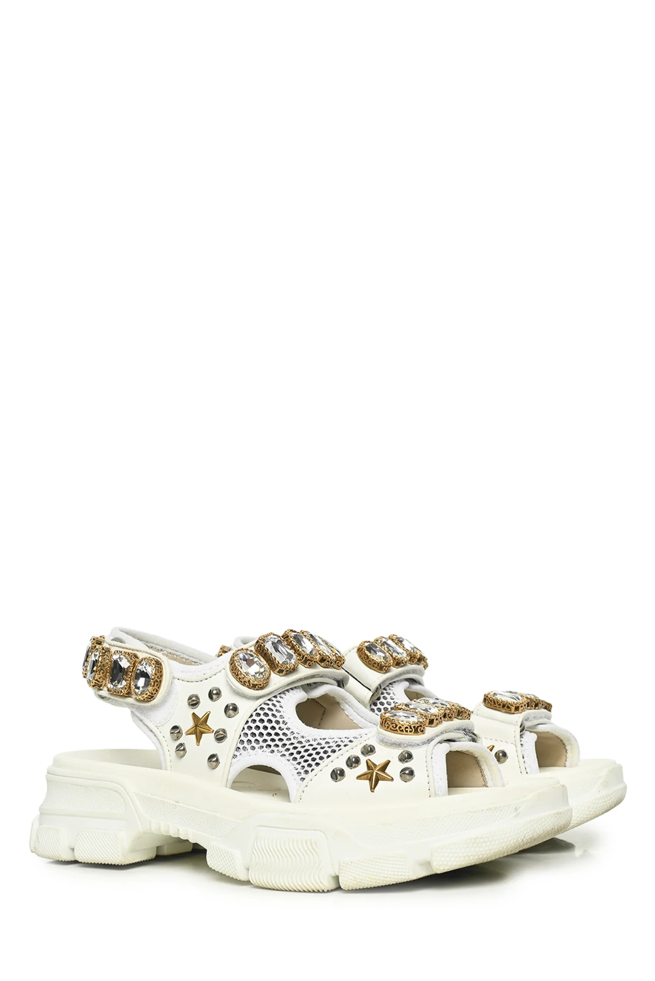 Gucci Size 36.5 Flash Trek Leather Aguru Sandals - Image 2