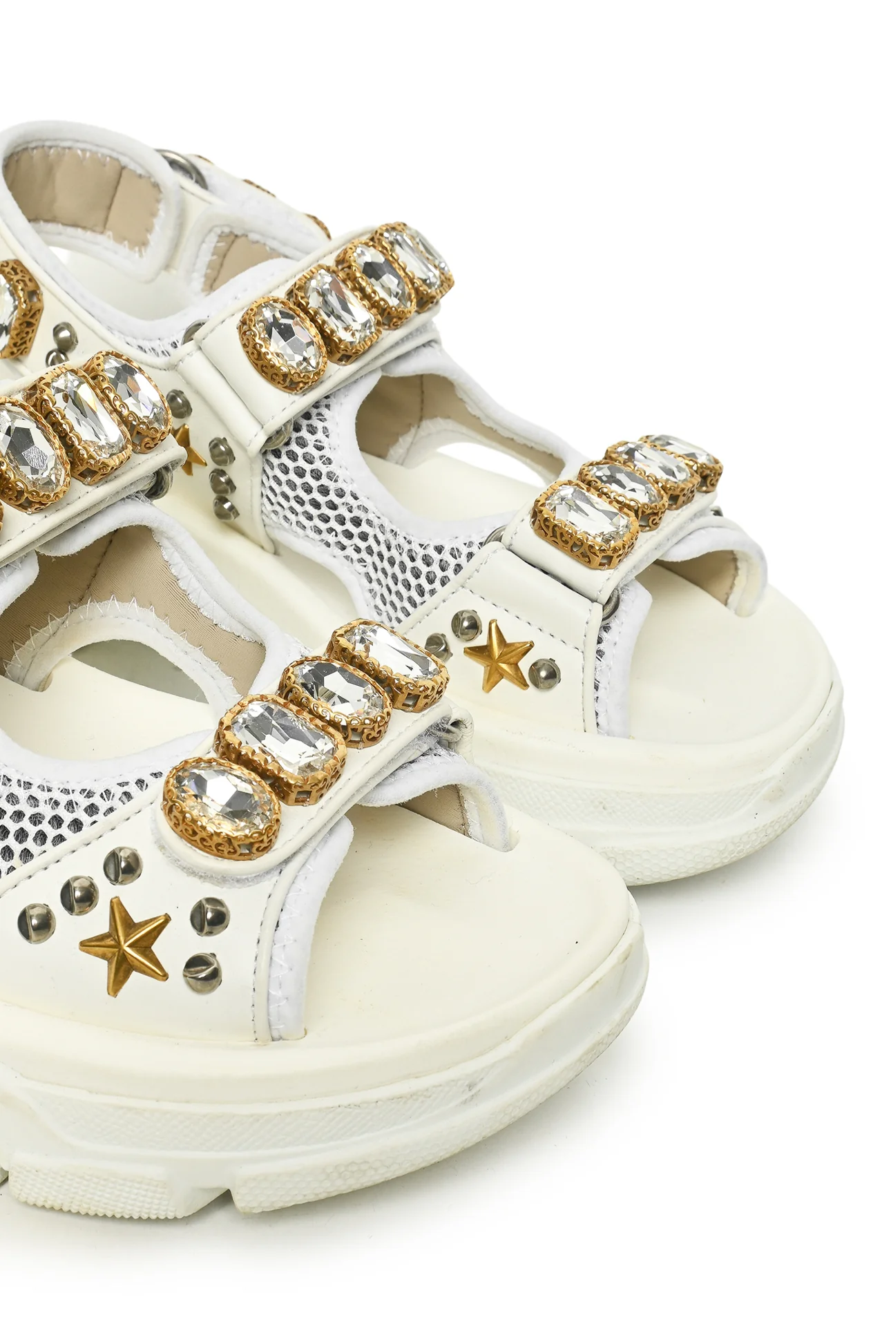 Gucci Size 36.5 Flash Trek Leather Aguru Sandals - Image 5