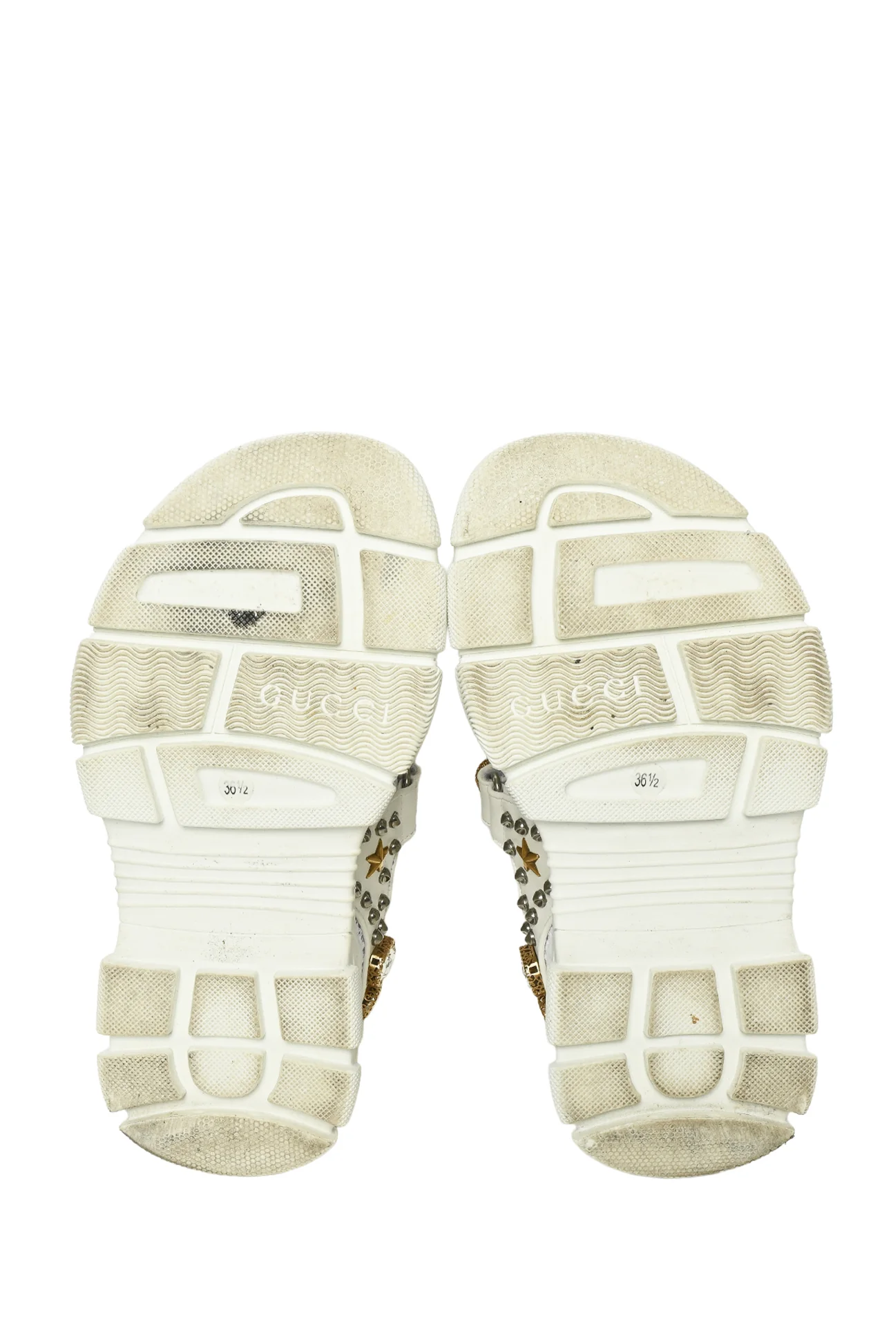 Gucci Size 36.5 Flash Trek Leather Aguru Sandals - Image 7