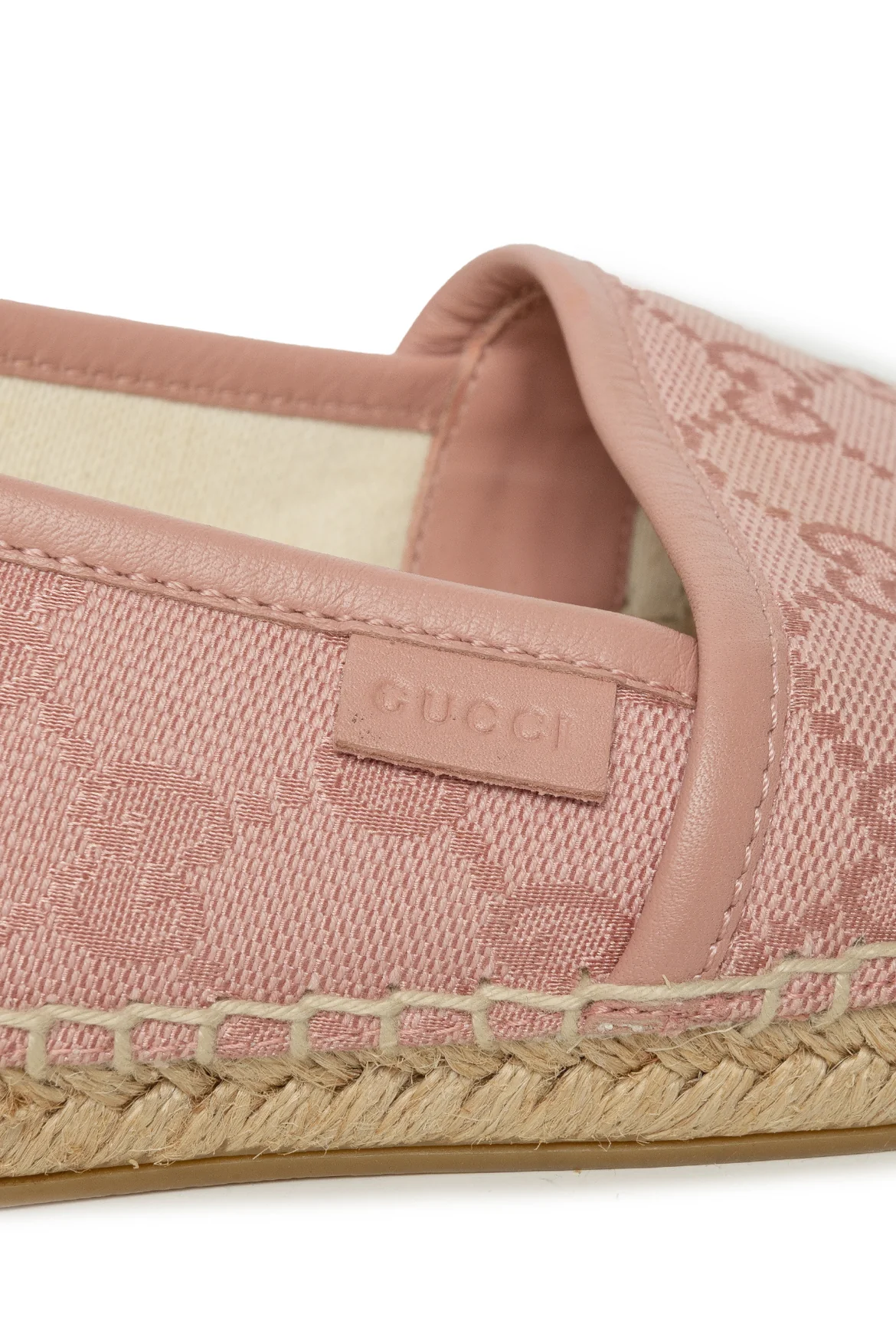 Gucci Size 37.5 GG Canvas Espadrille - Image 6