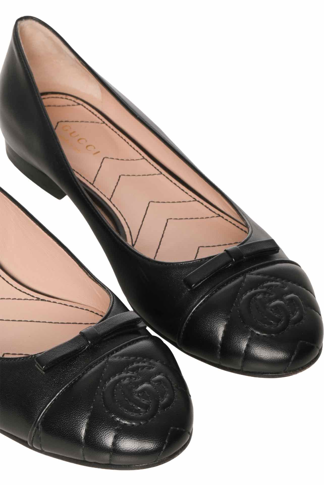 Gucci Size 37.5 GG Cap Toe Ballet Flats - Image 4