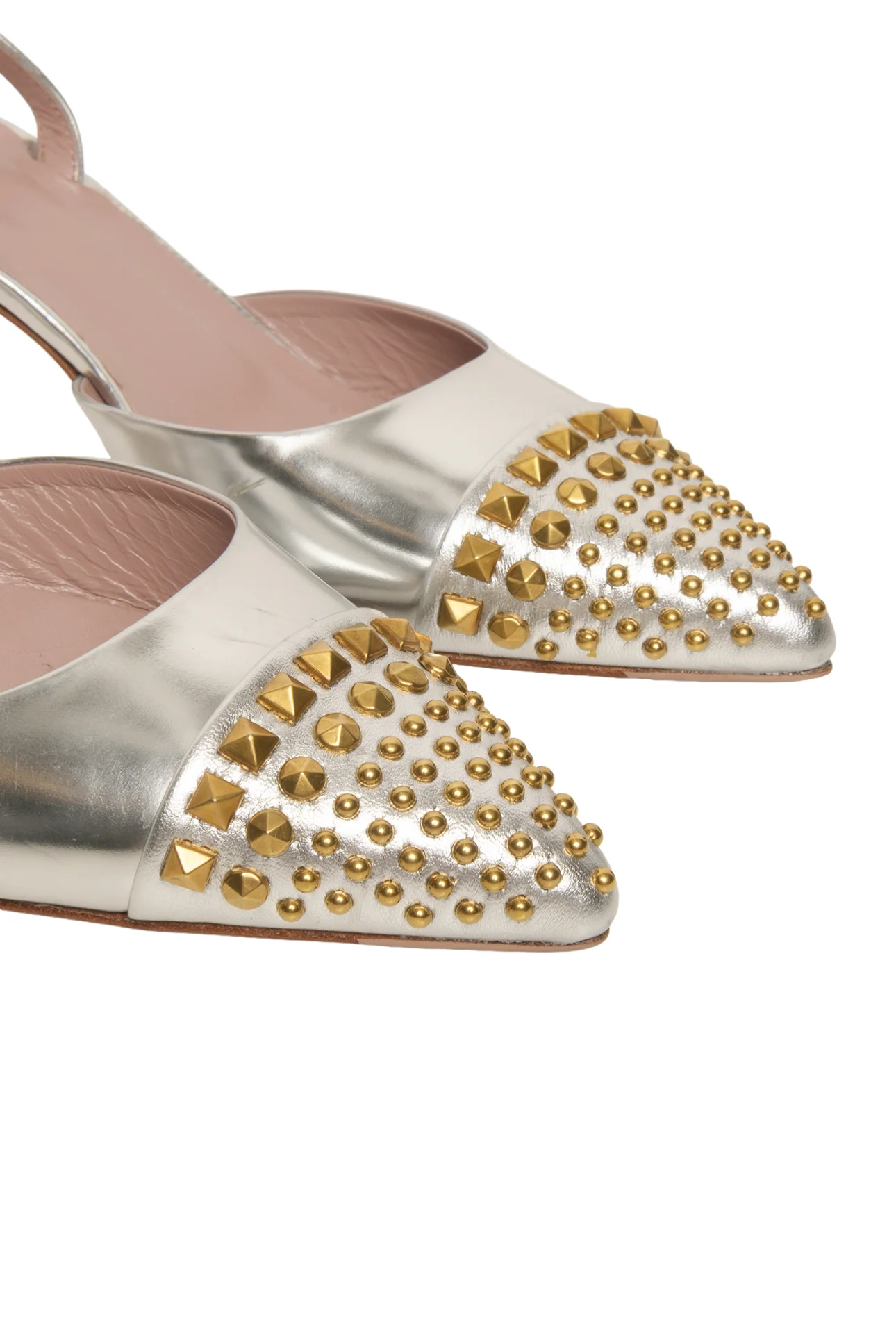 Gucci Size 37.5 Patent Leather Coline Studded Slingback Pumps - Image 5