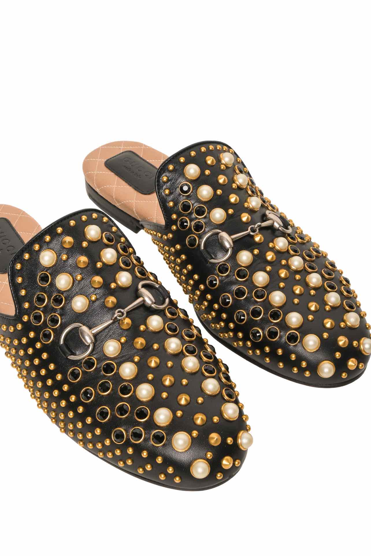 Gucci Size 37.5 Studded Princetown Mules - Image 4