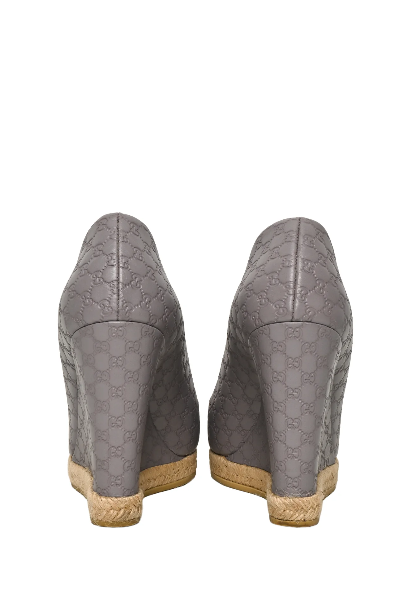 Gucci Size 37 Charlotte Microguccissima Horsebit Peep Toe Wedge - Image 4