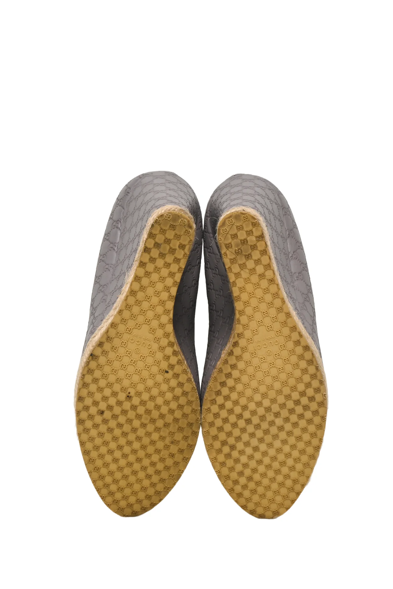 Gucci Size 37 Charlotte Microguccissima Horsebit Peep Toe Wedge - Image 6