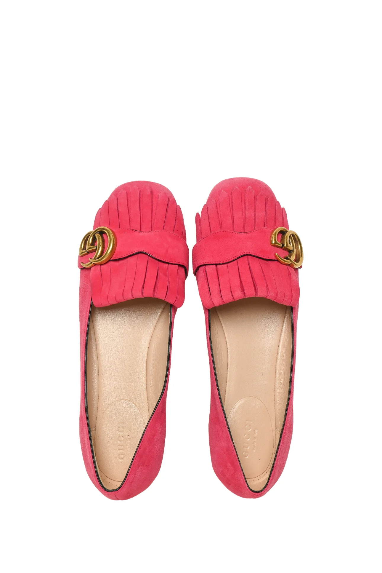 Gucci Size 37 GG Marmont Suede Fringe Flats - Image 6
