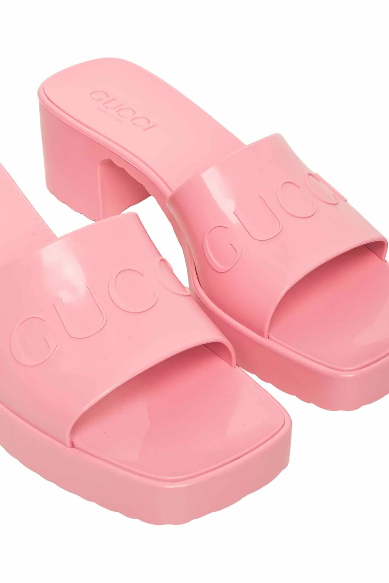 Gucci Size 37 Logo Rubber Sandals - Image 4