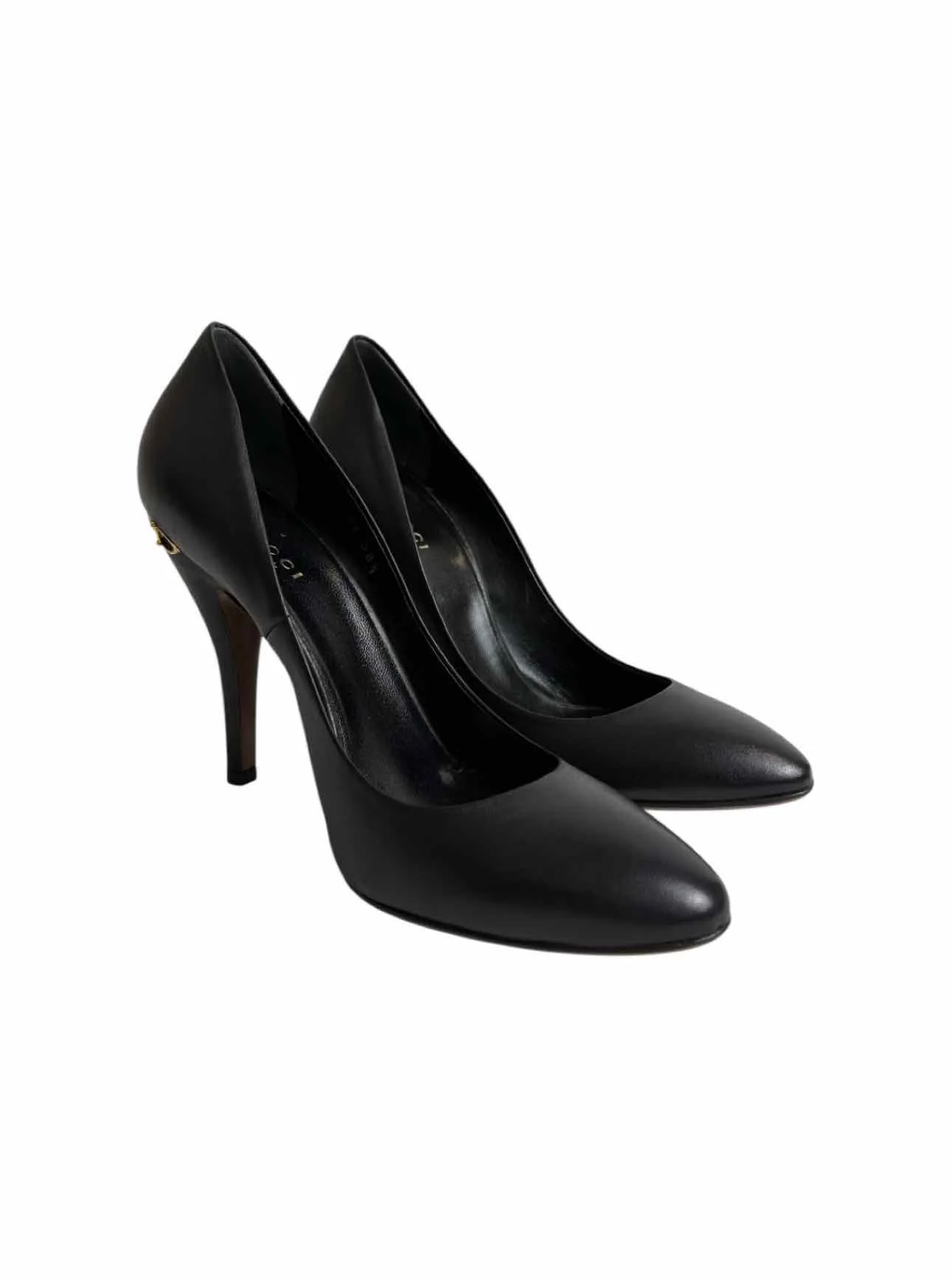 Gucci Size 38.5 Leather Horse Bit Detail Pumps - Image 2