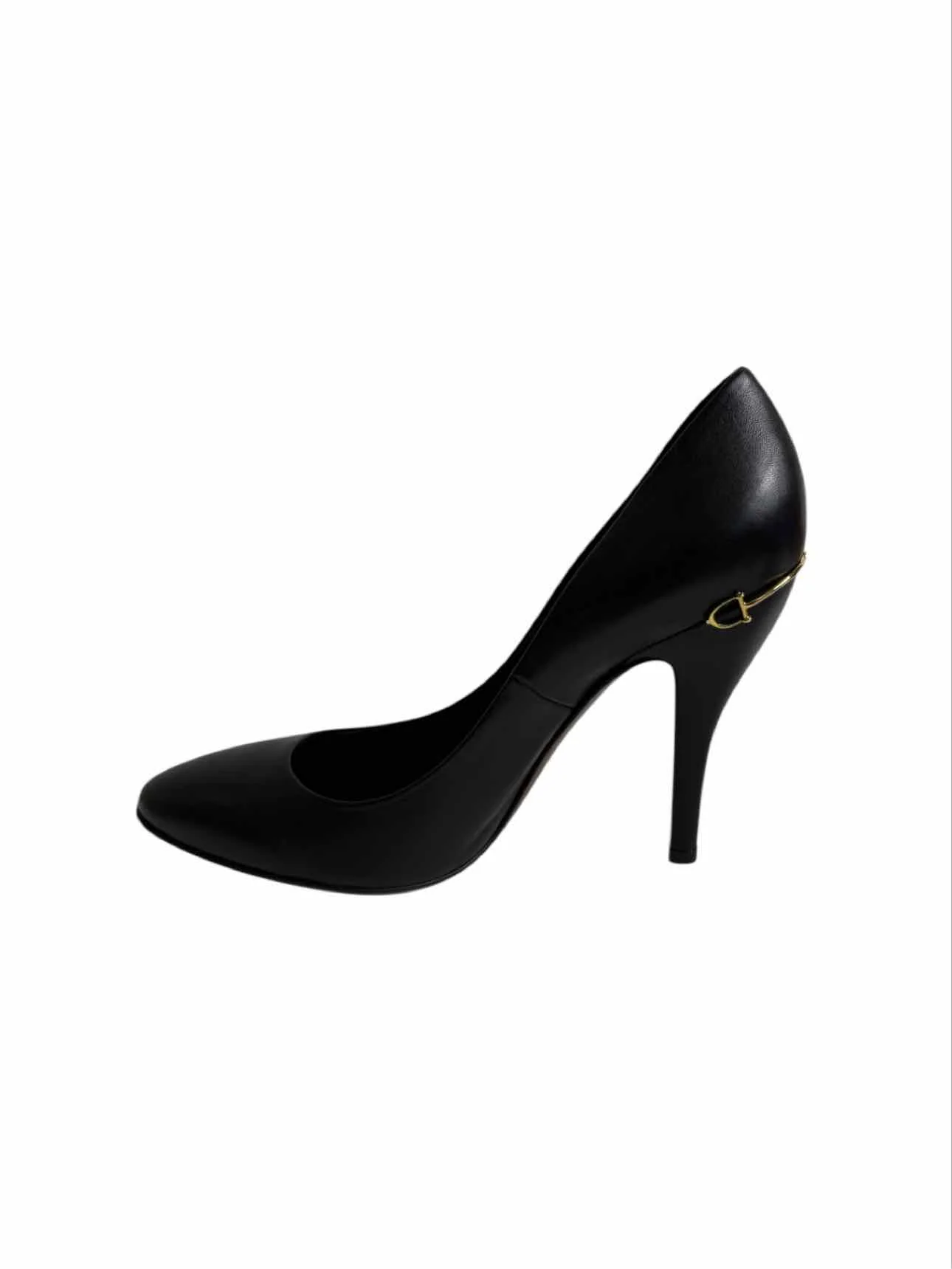 Gucci Size 38.5 Leather Horse Bit Detail Pumps - Image 3