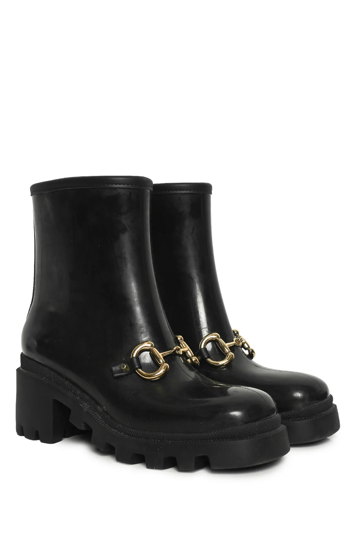 Gucci Size 38 Horsebit Accent Rubber Rain Boots - Image 2