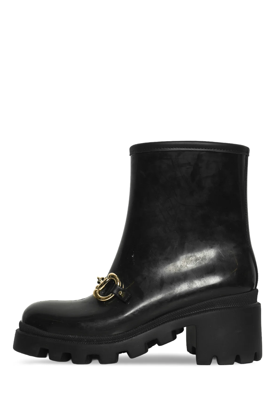 Gucci Size 38 Horsebit Accent Rubber Rain Boots - Image 3