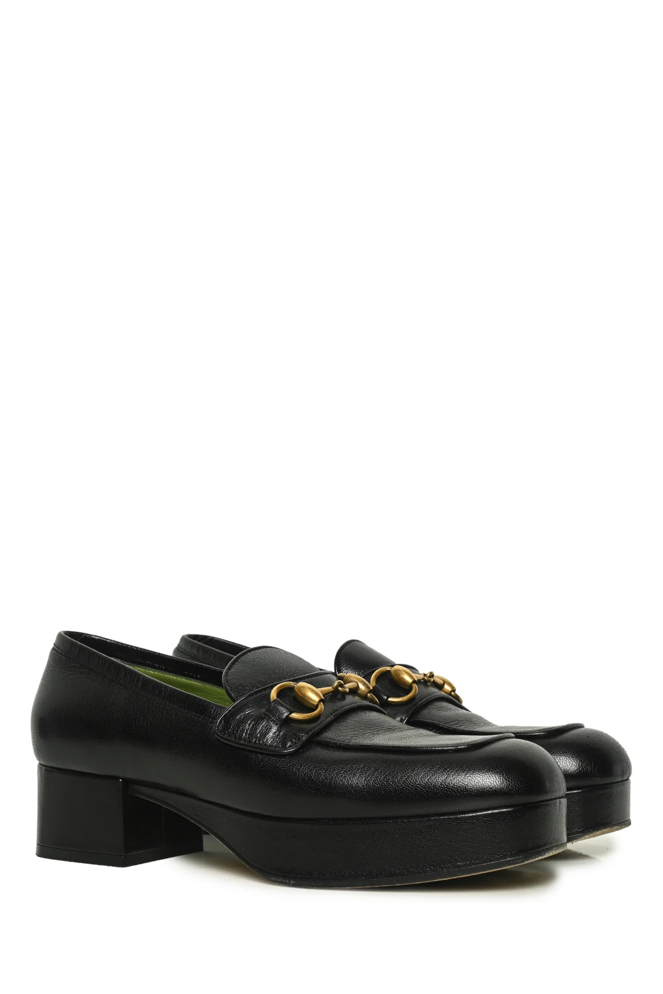 Gucci Size 38 Houdan Horsebit Leather Platform Loafers - Image 2
