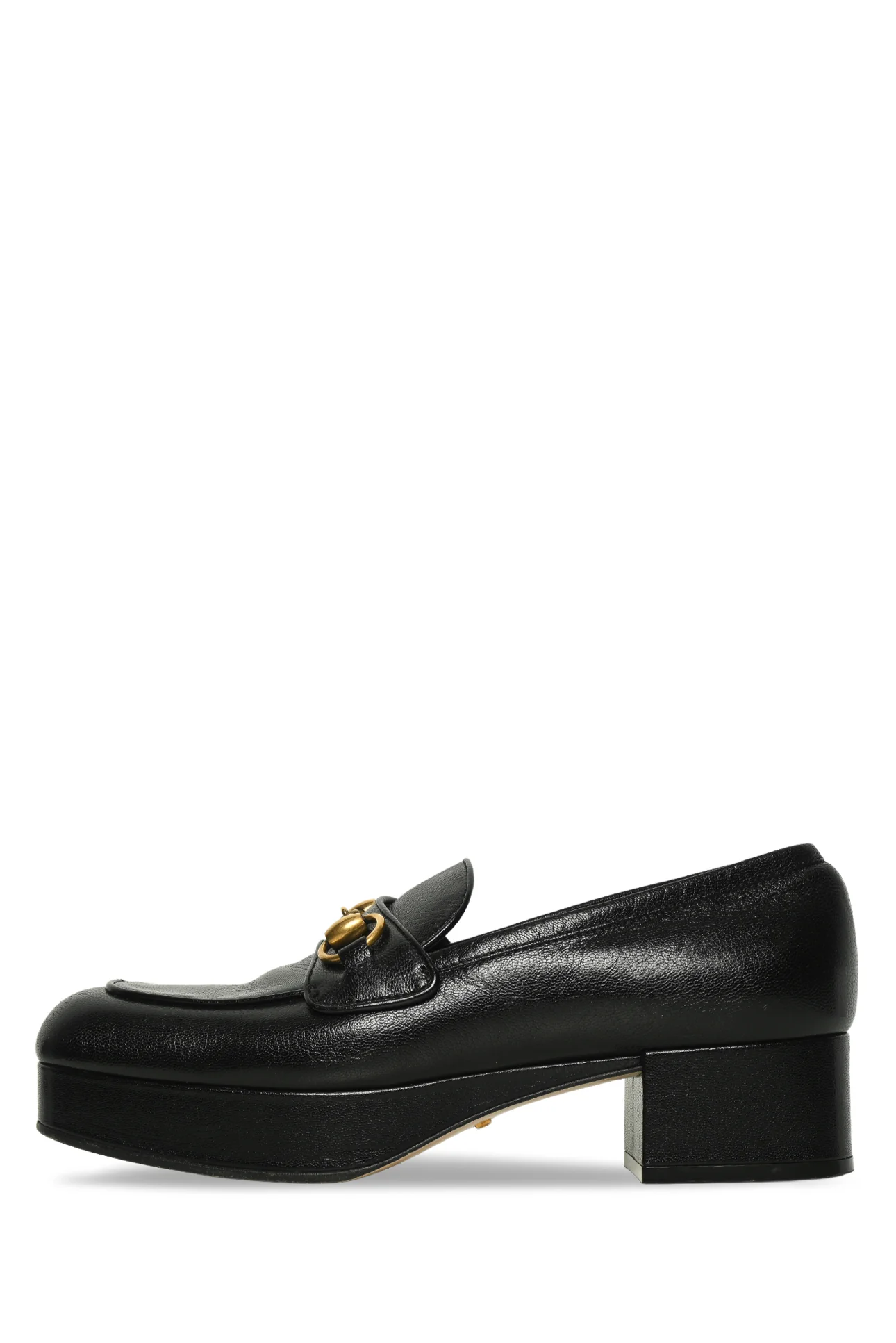 Gucci Size 38 Houdan Horsebit Leather Platform Loafers - Image 3