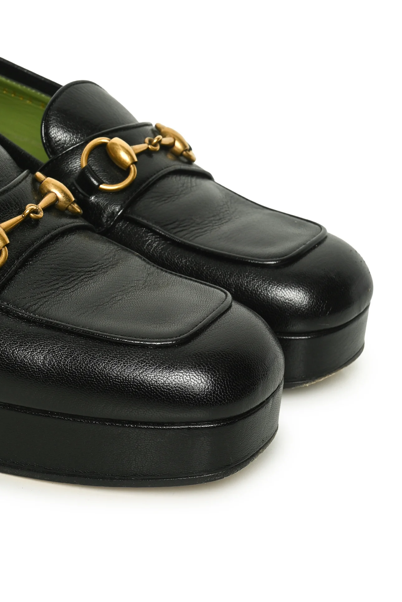 Gucci Size 38 Houdan Horsebit Leather Platform Loafers - Image 5