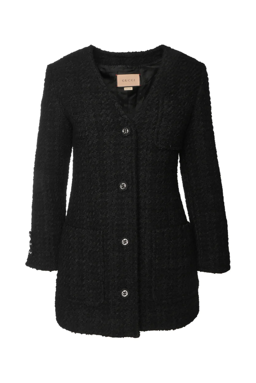 Gucci Size 38 Tweed Melange Jacket