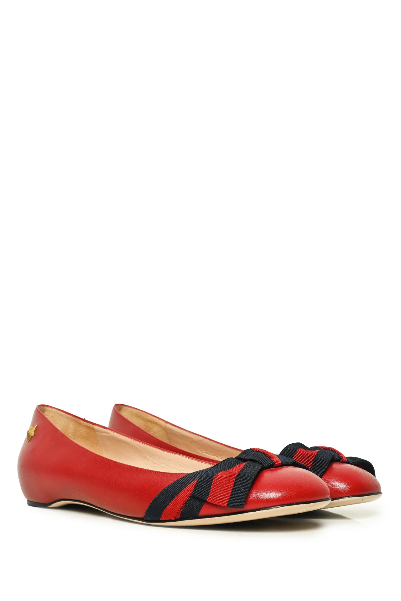 Gucci Size 38 Web Bow Ballet Flats - Image 2