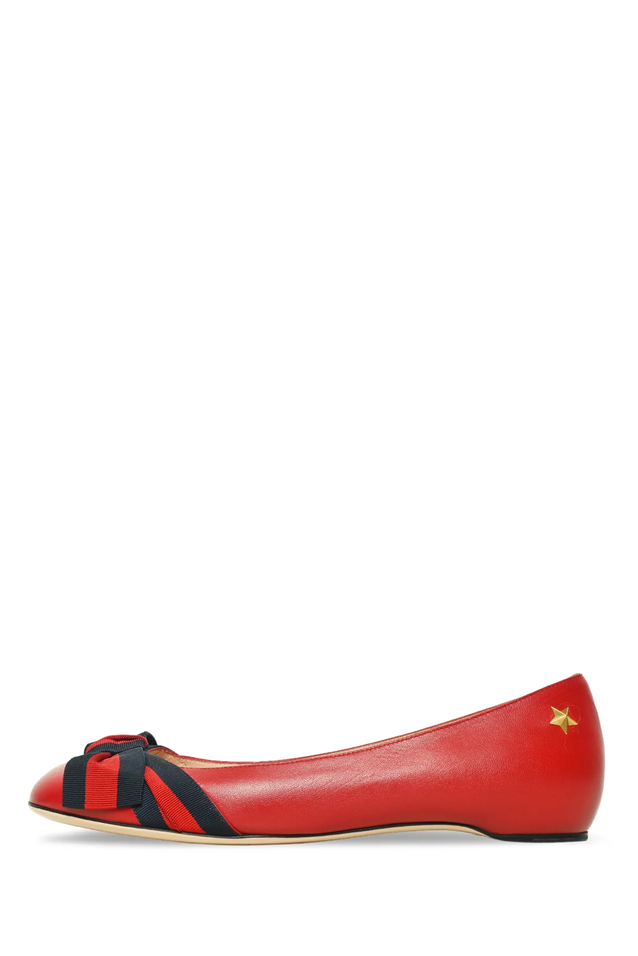 Gucci Size 38 Web Bow Ballet Flats - Image 3
