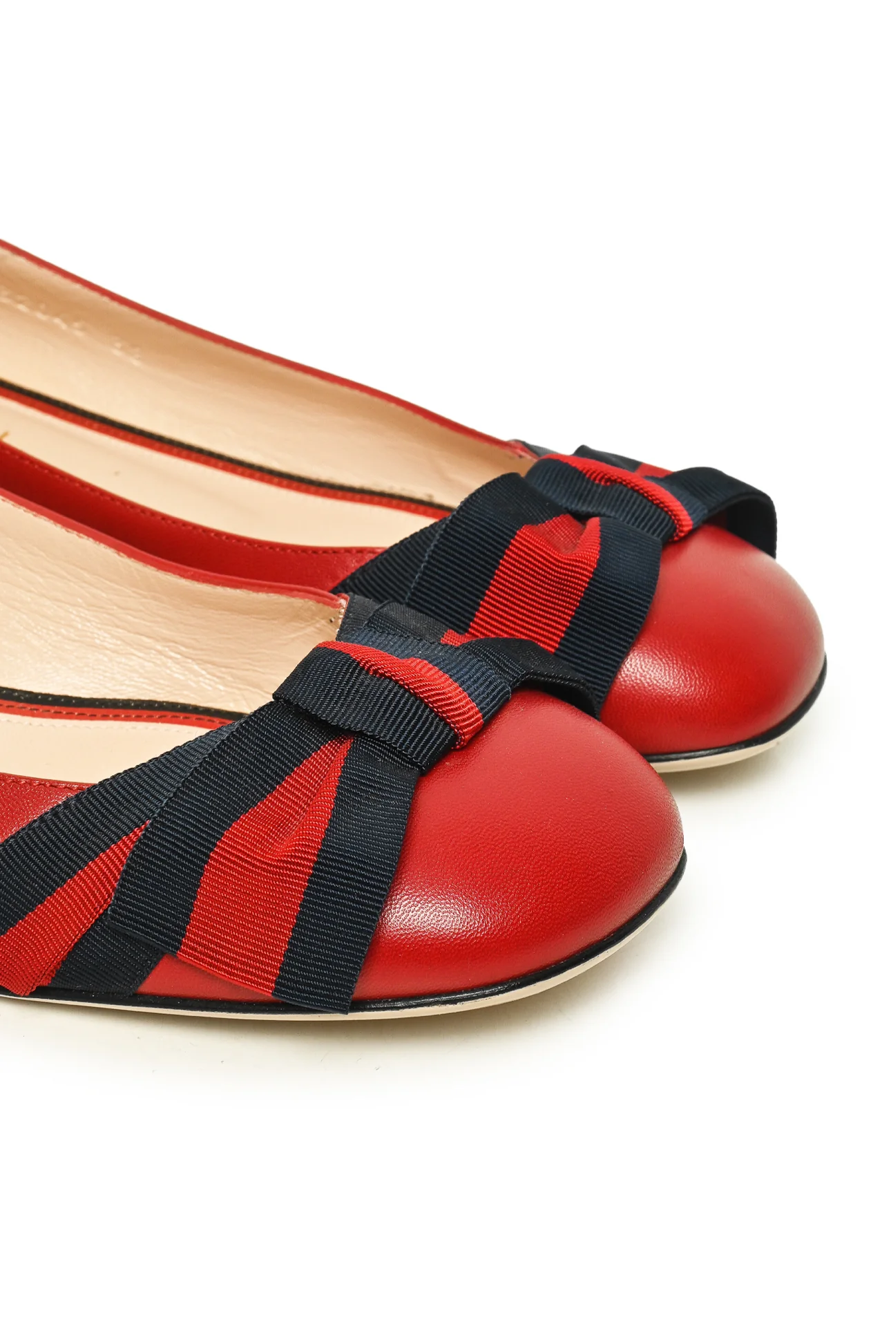 Gucci Size 38 Web Bow Ballet Flats - Image 6