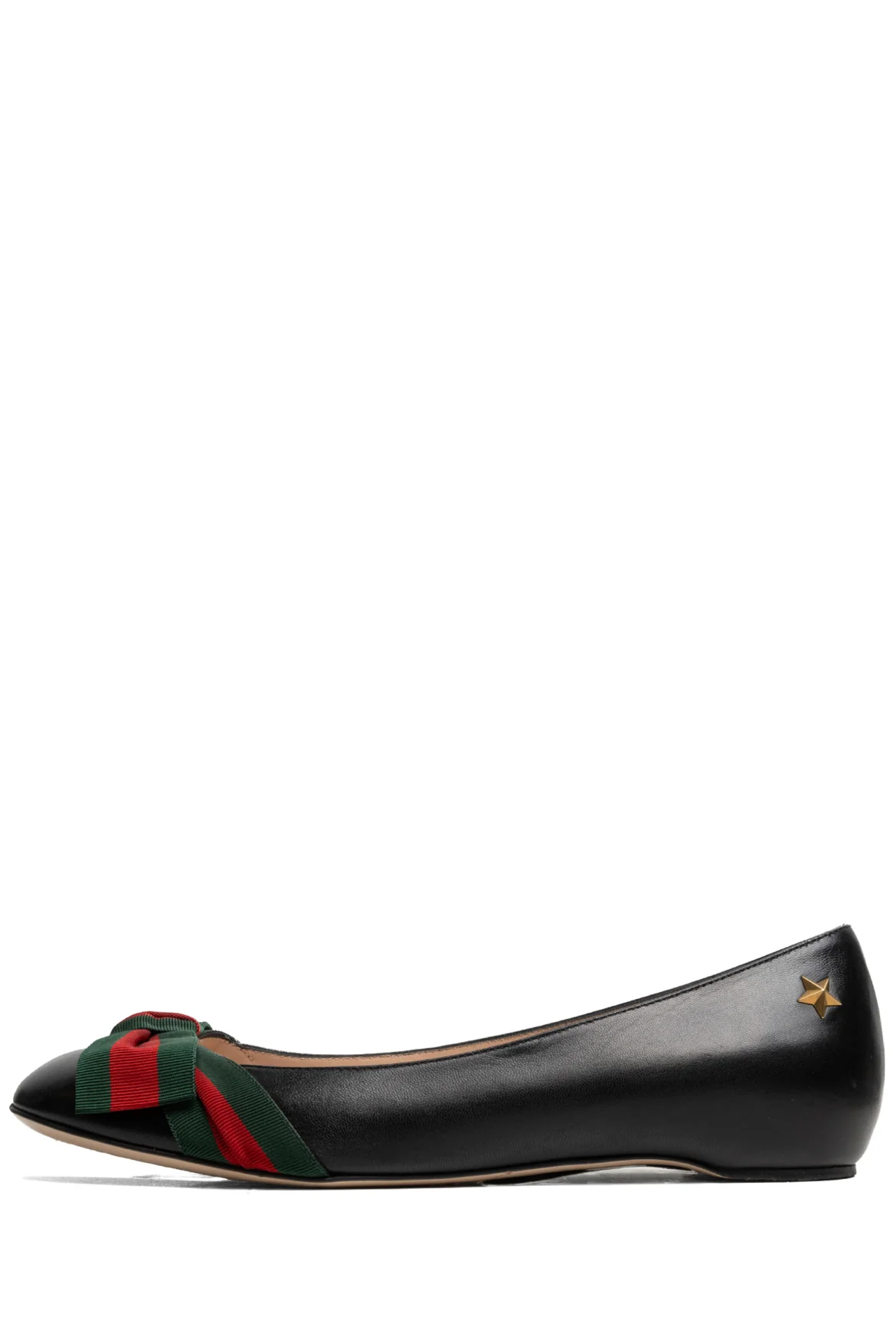 Gucci Size 38 Web Bow Ballet Flats - Image 3