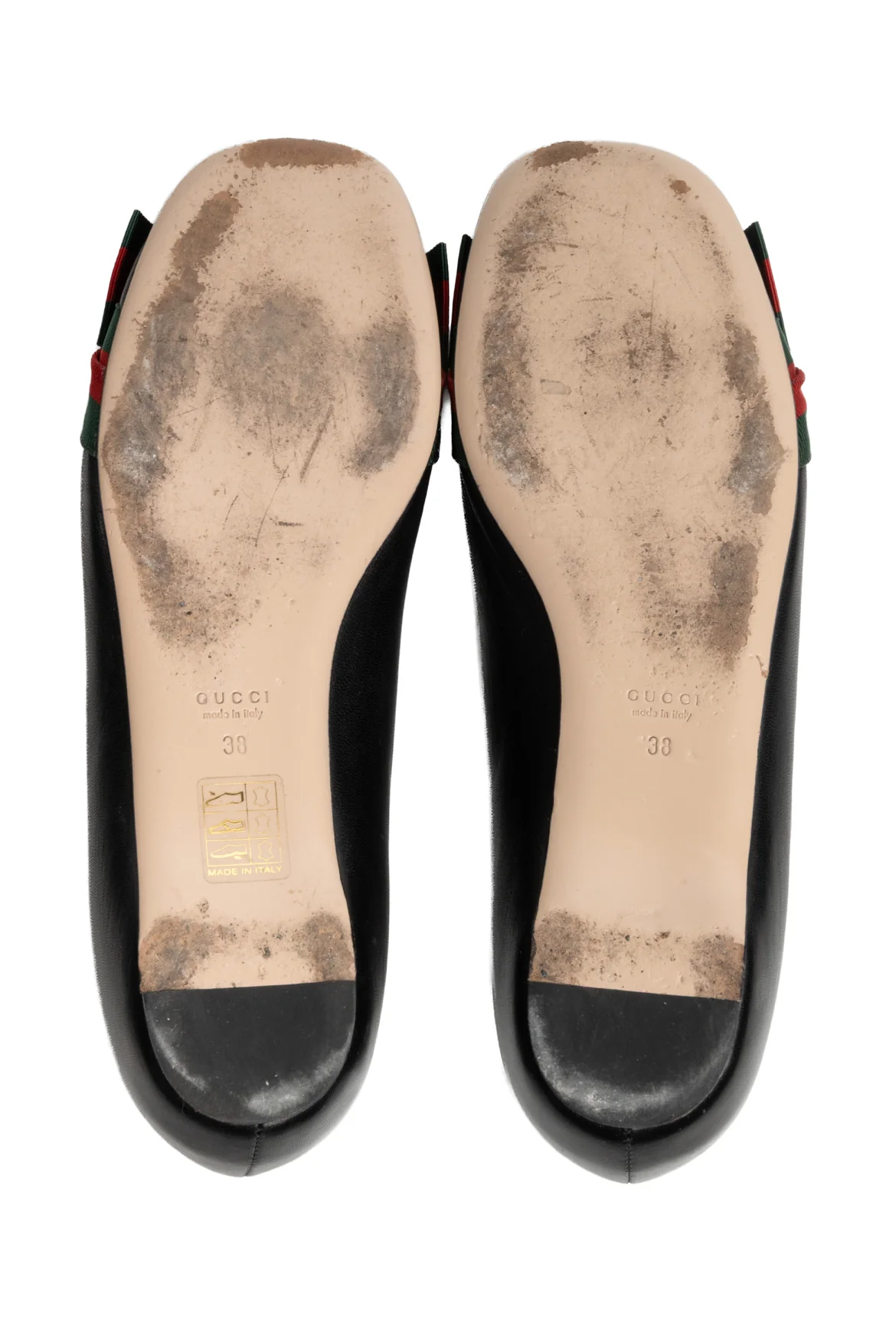 Gucci Size 38 Web Bow Ballet Flats - Image 5