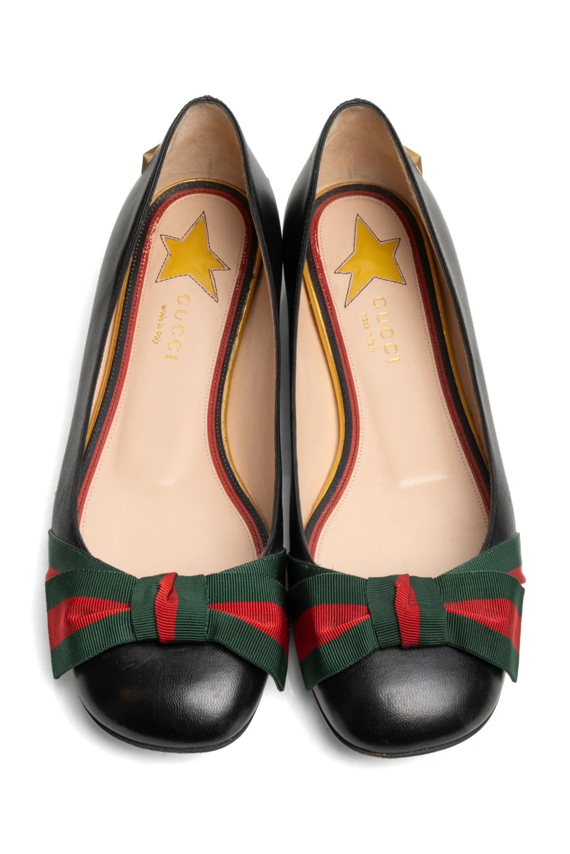 Gucci Size 38 Web Bow Ballet Flats - Image 6
