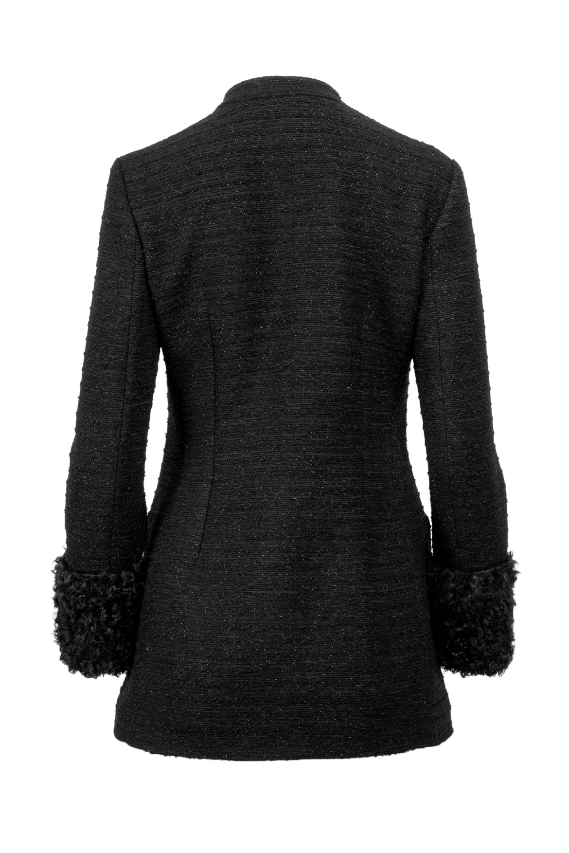 Gucci Size 38 Wool Blend Metallic Tweed & Fur Jacket - Image 2