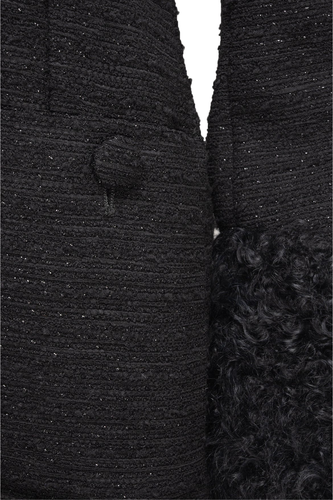 Gucci Size 38 Wool Blend Metallic Tweed & Fur Jacket - Image 3