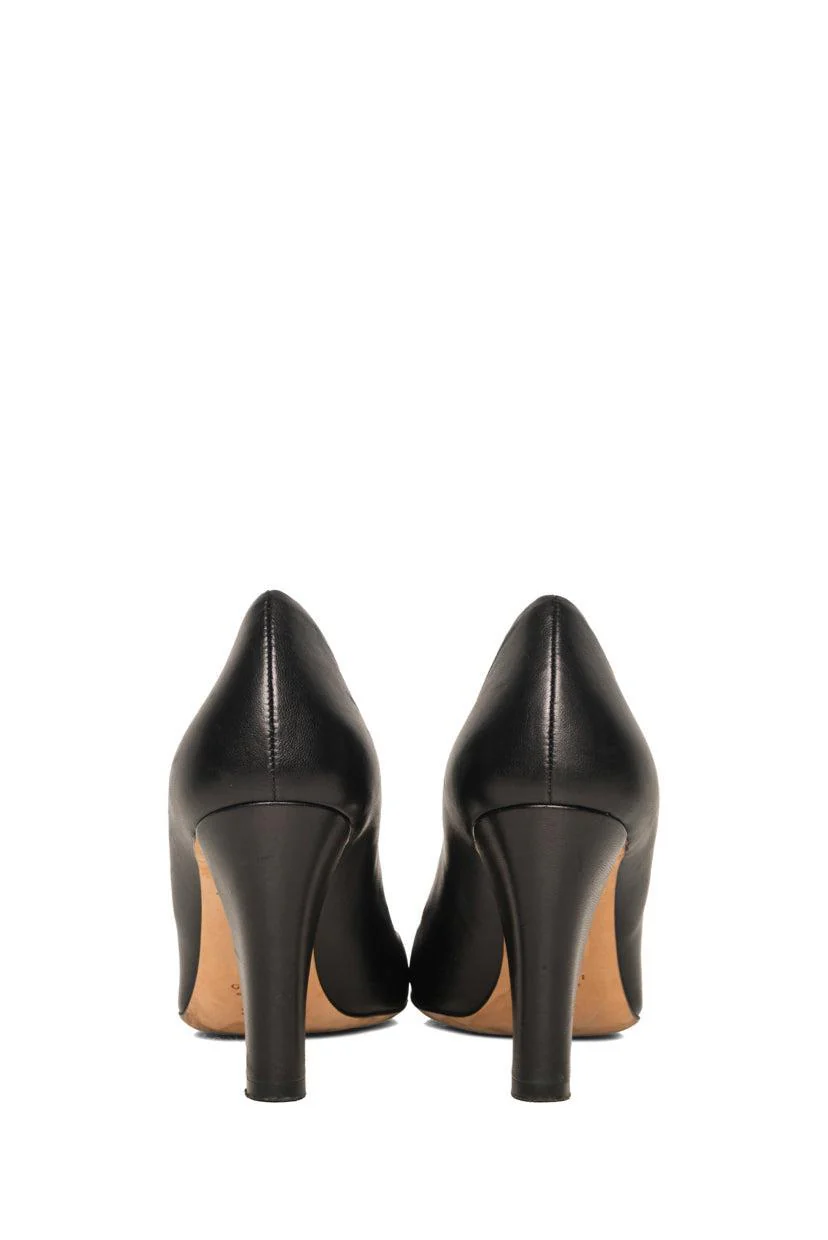 Gucci Size 39.5 Interlocking G Logo Leather Pumps - Image 4