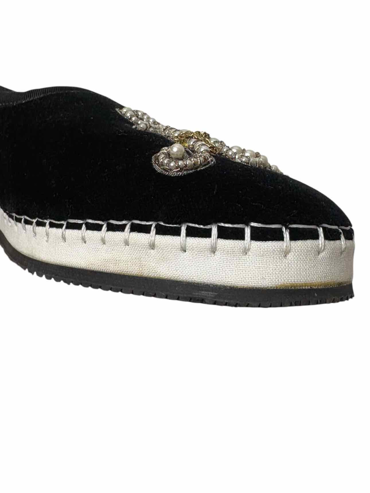 Gucci Size 39 Beaded Monogram Velvet Flats - Image 6