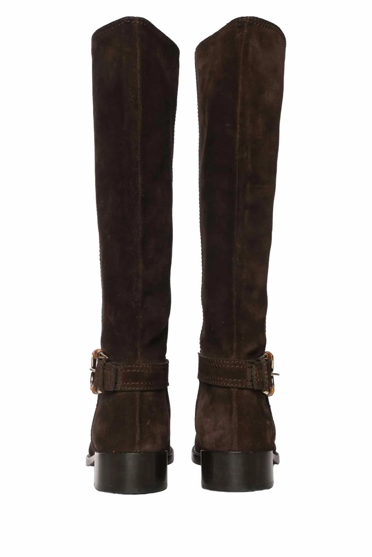 Gucci Size 40 Bamboo Buckle Suede Riding Boots - Image 5