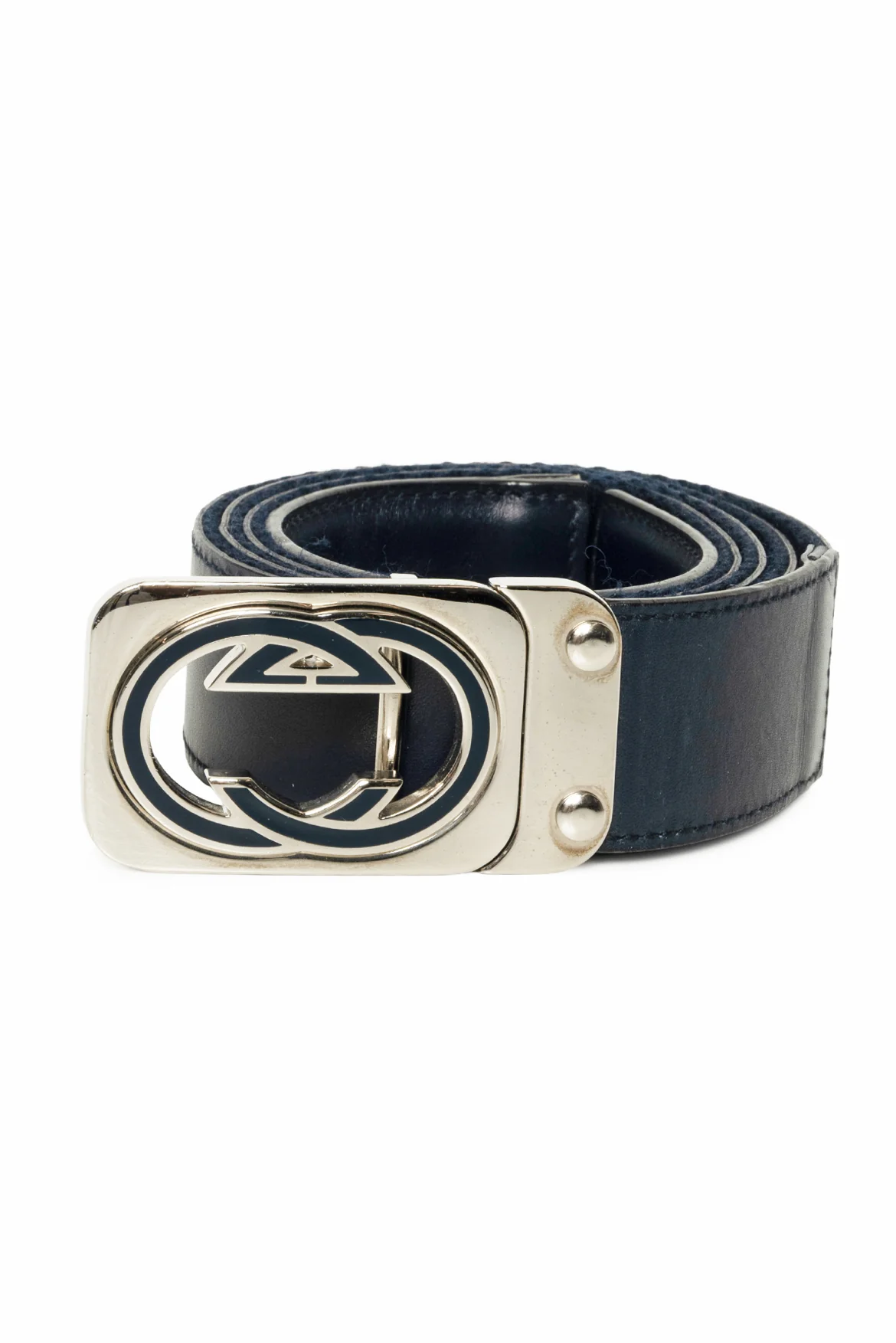 Gucci Size 42 Men's Vintage Reversible Canvas & Leather Belt - Image 3