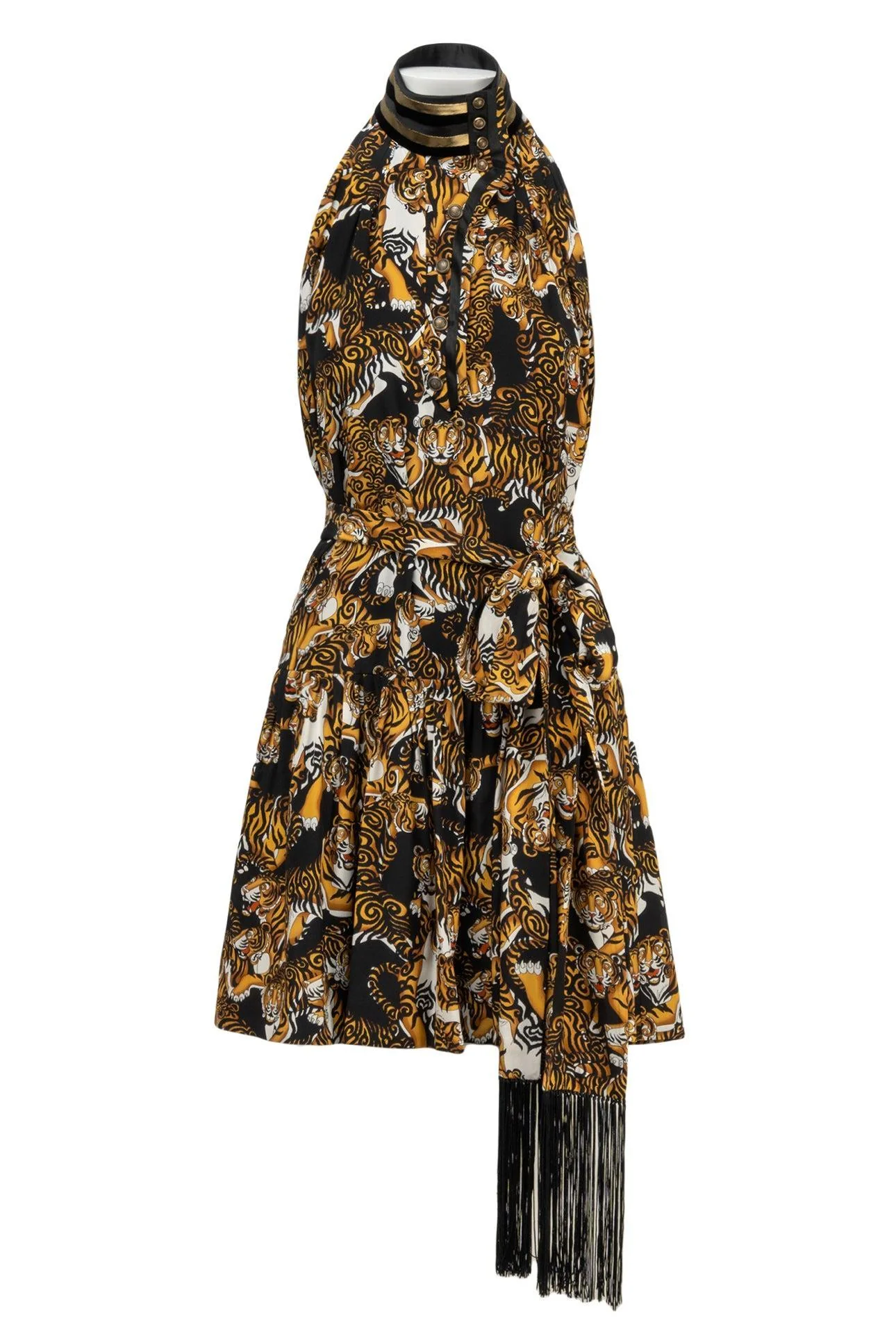 Gucci Size 44 2008 Tiger Print Silk Dress