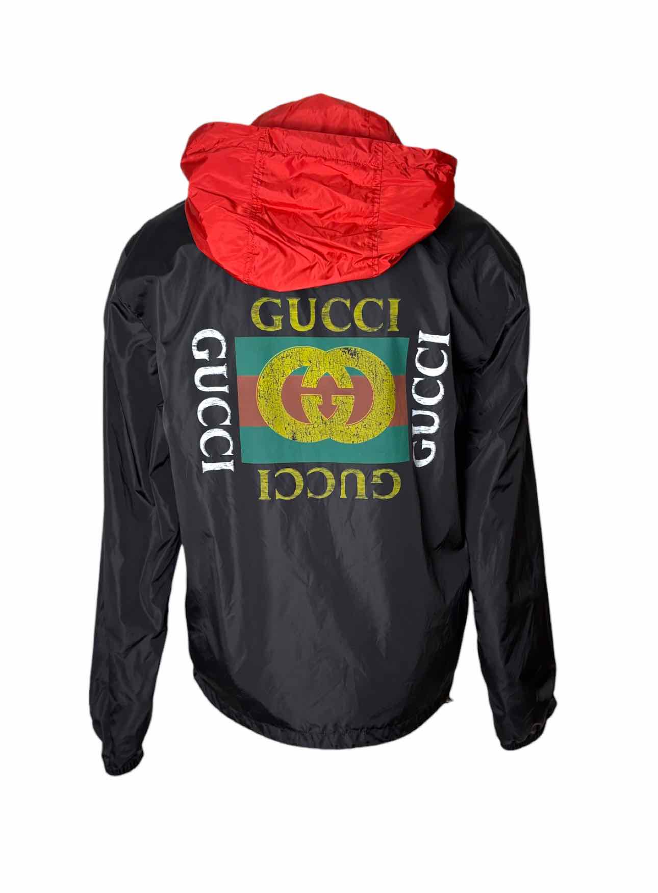 Gucci Size 46 Men's GG Logo Back Hooded Windbreaker Jacket - Image 2