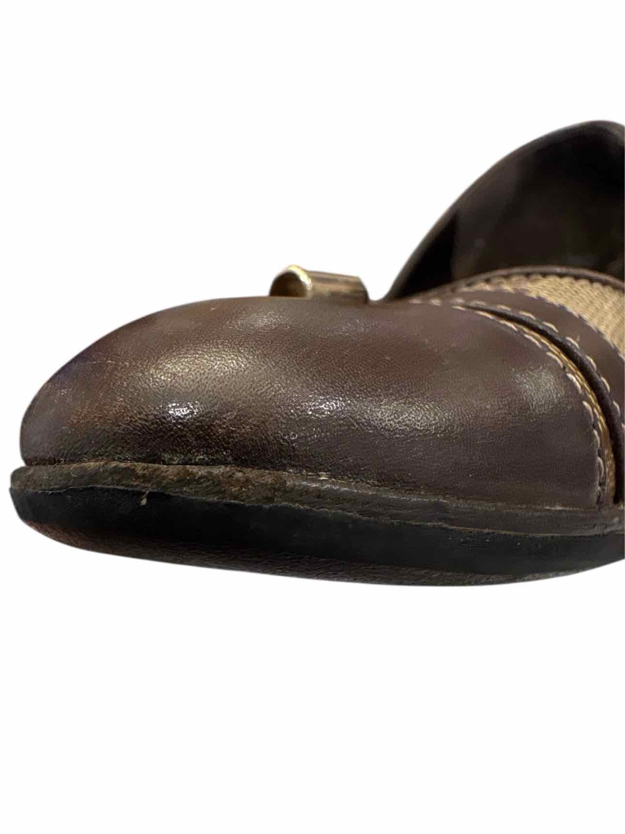 Gucci Size 6 GG Logo Coated Canvas & Leather Pumps - Image 7