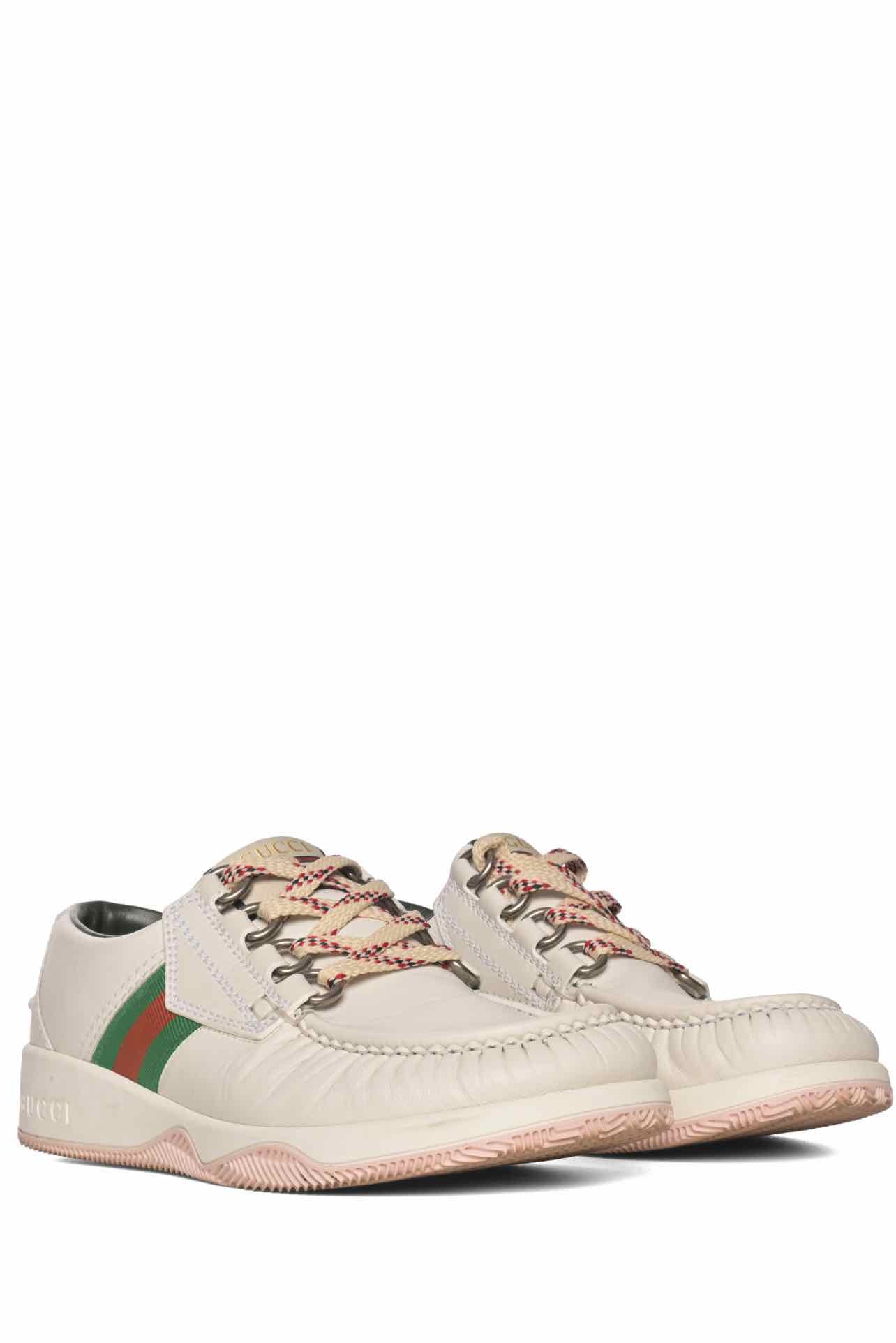 Gucci Size 6 Men's Web Lace Up Low Sneakers - Image 2