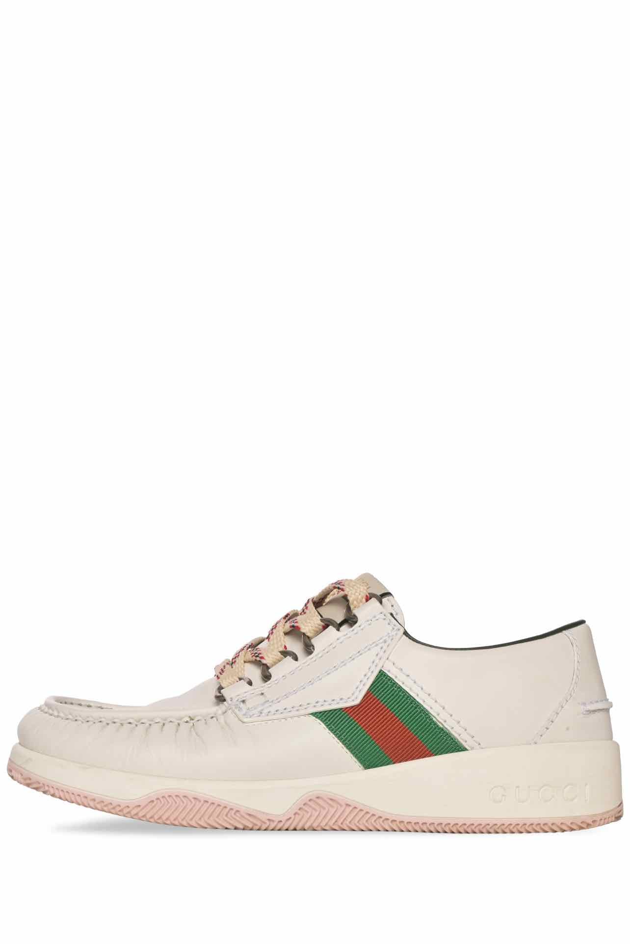 Gucci Size 6 Men's Web Lace Up Low Sneakers - Image 3