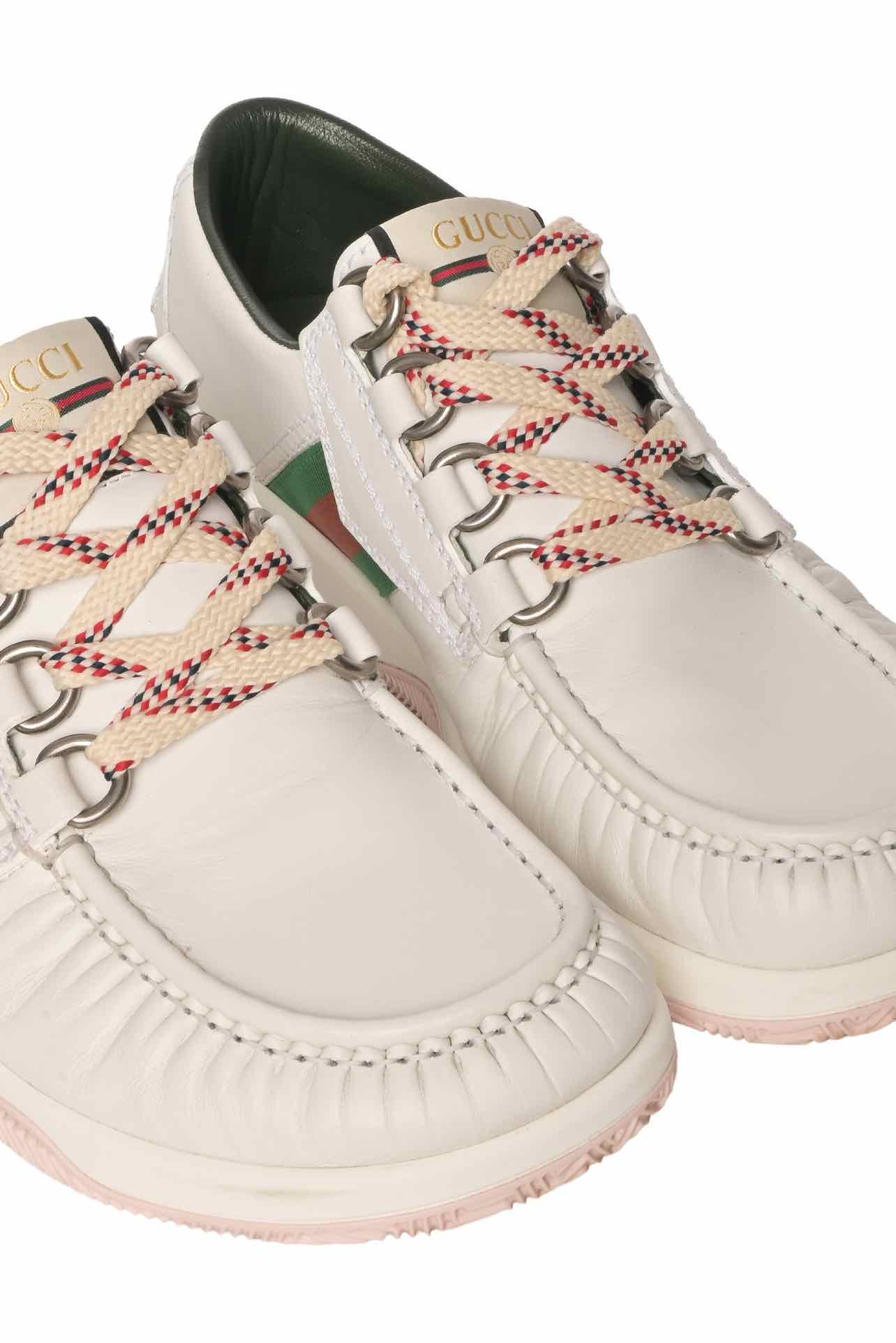 Gucci Size 6 Men's Web Lace Up Low Sneakers - Image 4