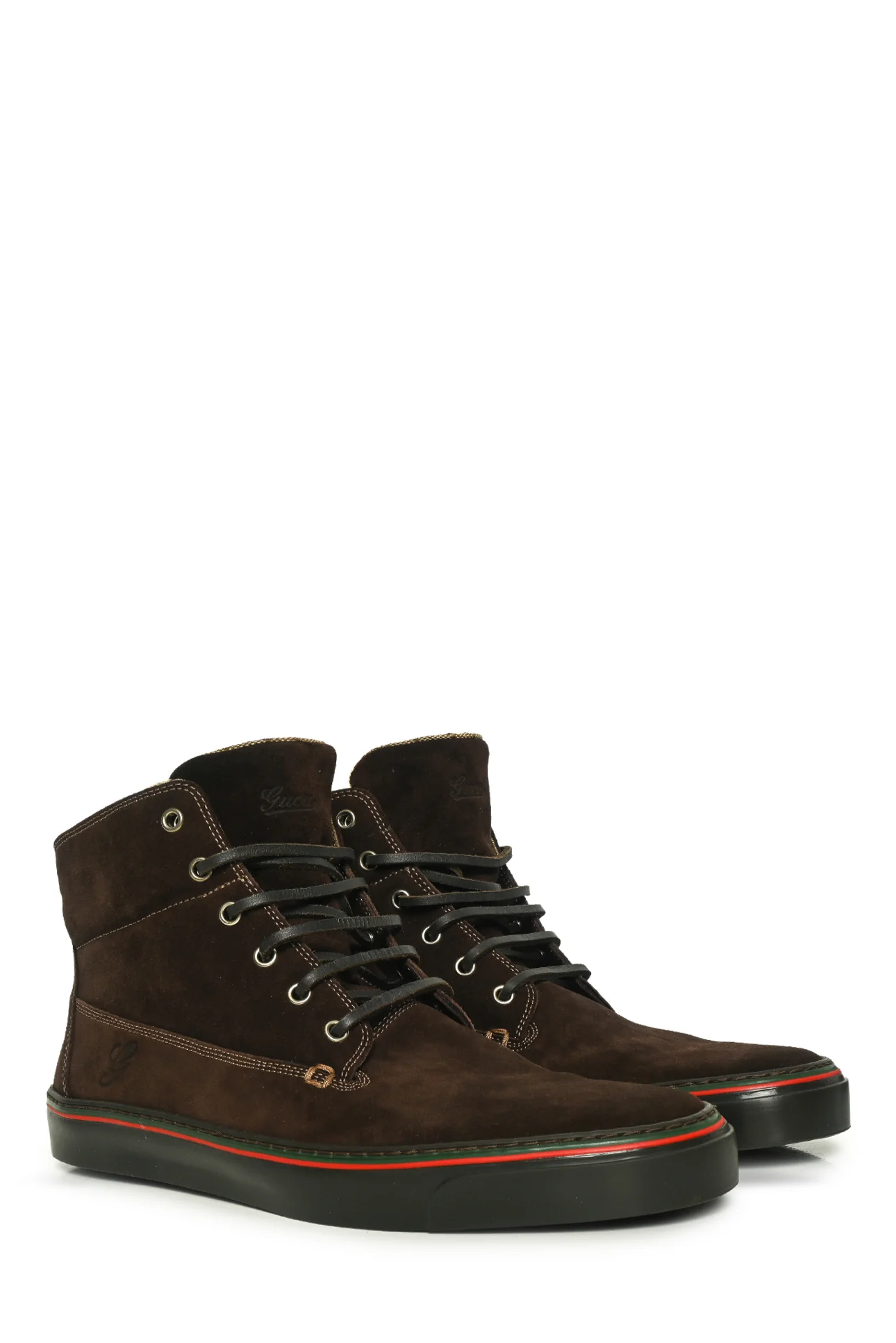 Gucci Size 9.5 Men's GG Canvas & Suede High Top Sneakers - Image 2