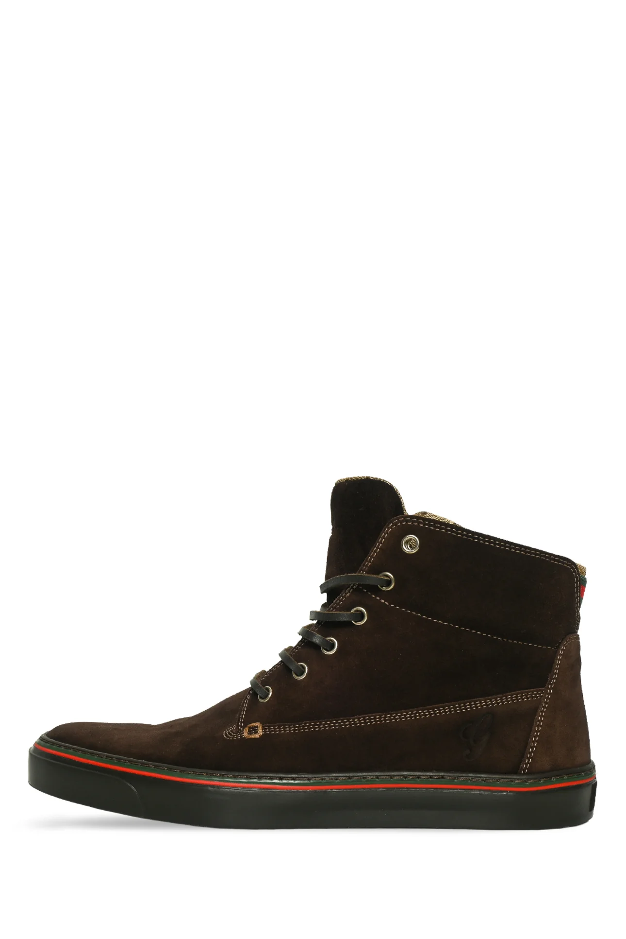 Gucci Size 9.5 Men's GG Canvas & Suede High Top Sneakers - Image 3