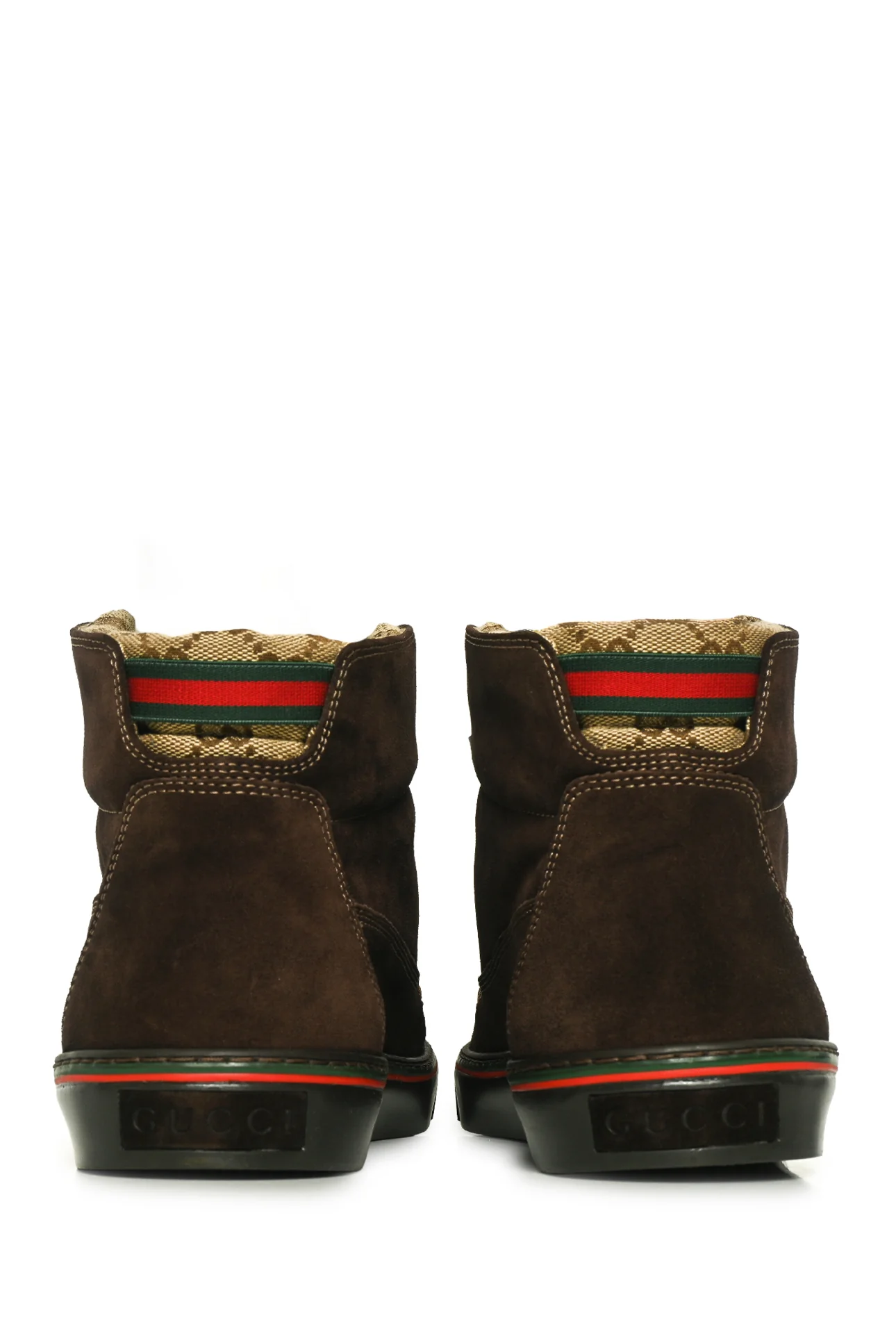 Gucci Size 9.5 Men's GG Canvas & Suede High Top Sneakers - Image 4