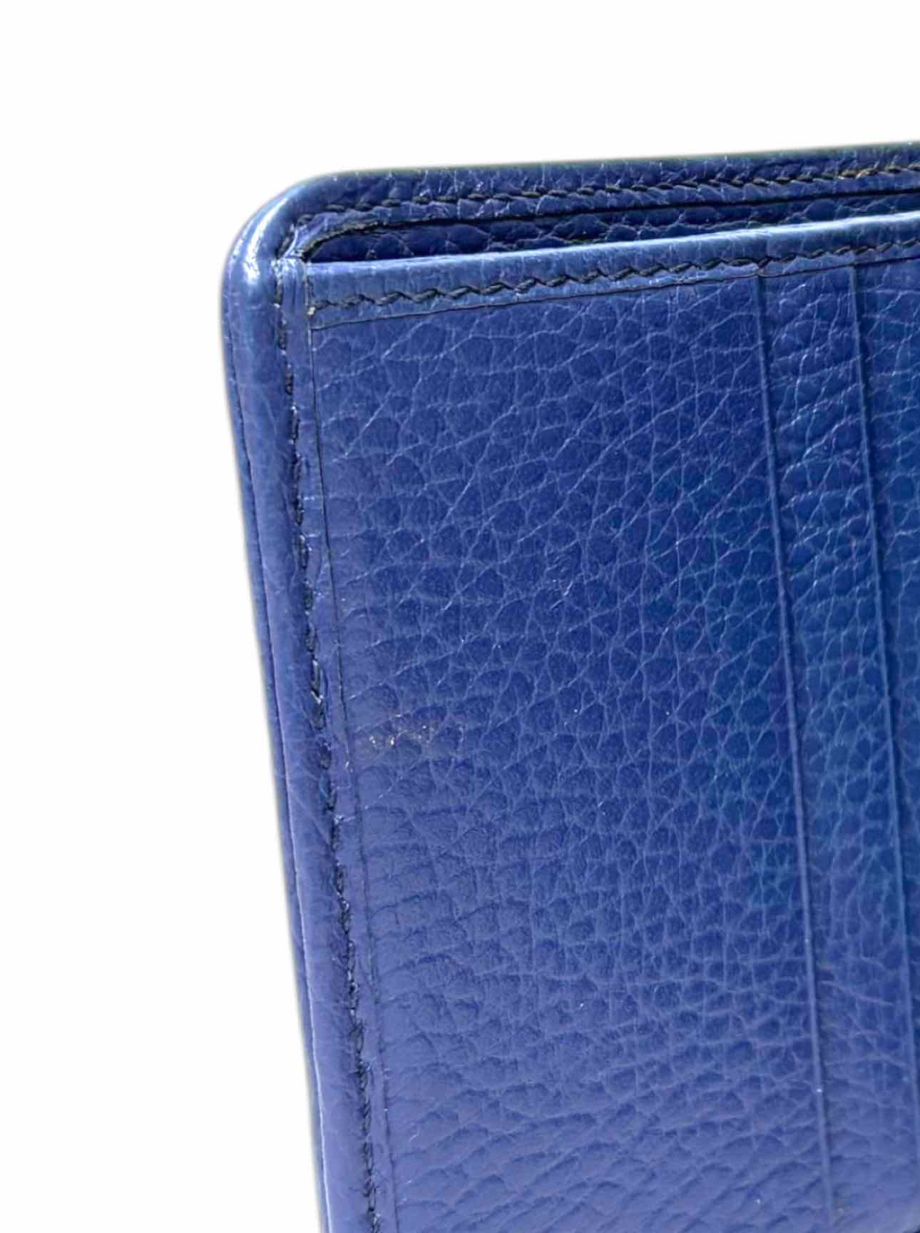 Gucci Size French GG Canvas w/Caspian Blue Leather Wallet - Image 8