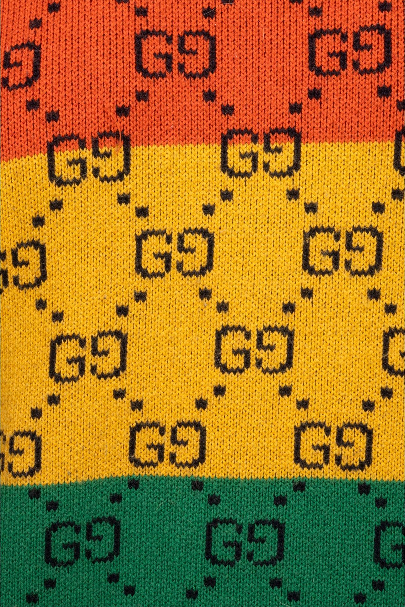 Gucci Size M/L Oversized GG Multi-color Striped Knit Sweater - Image 3
