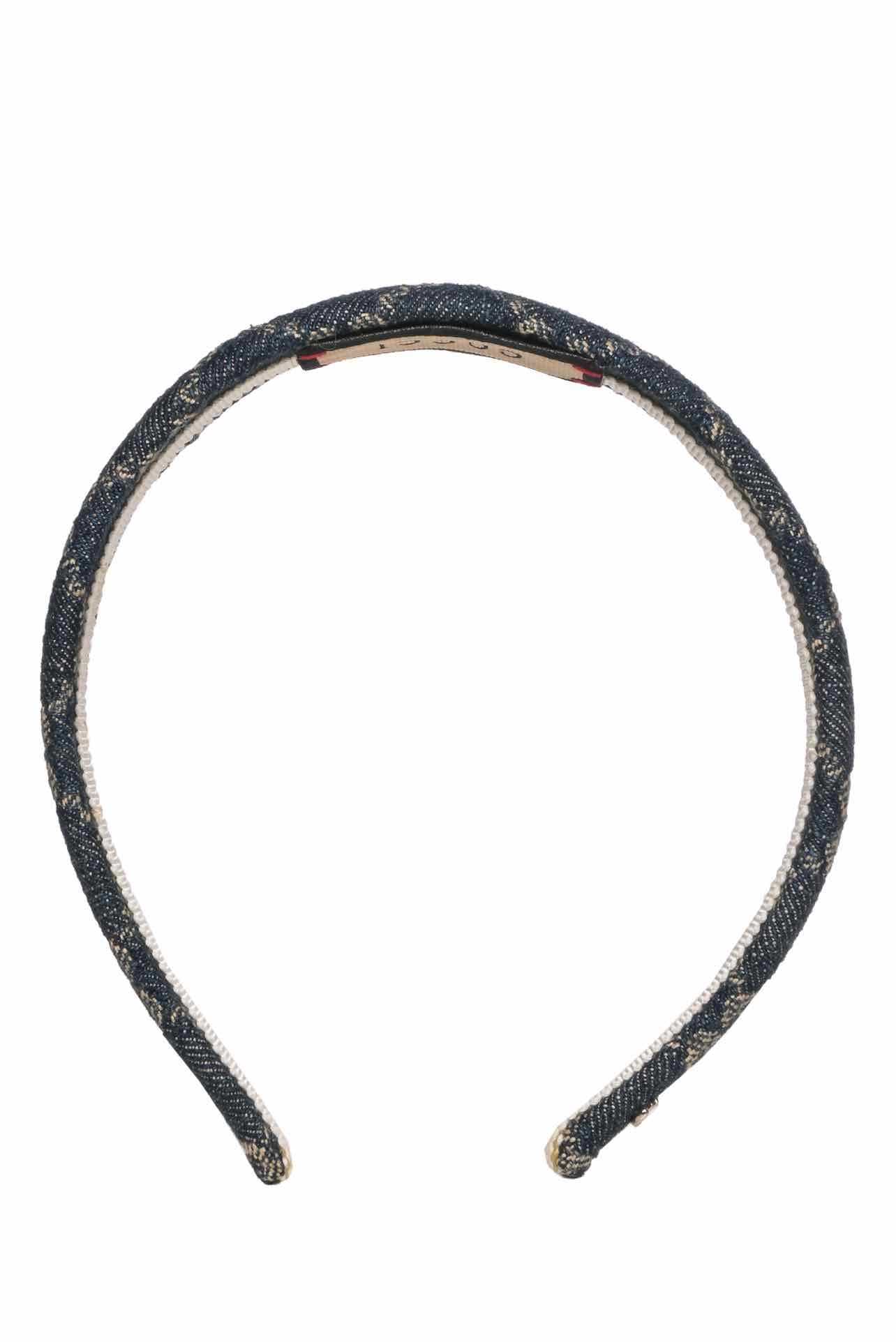 Gucci Size OS GG Canvas Denim Headband - Image 2