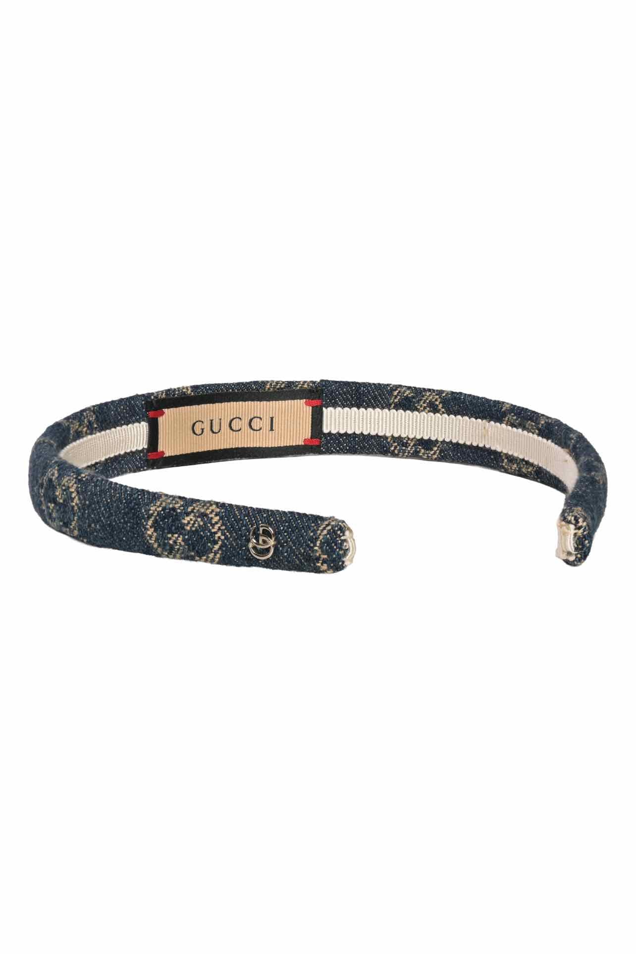 Gucci Size OS GG Canvas Denim Headband - Image 3